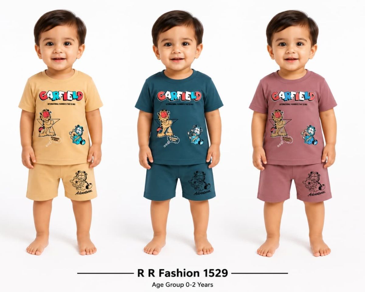 R R FASHION- Kids T-shirt & nikker Clothing Set-1529