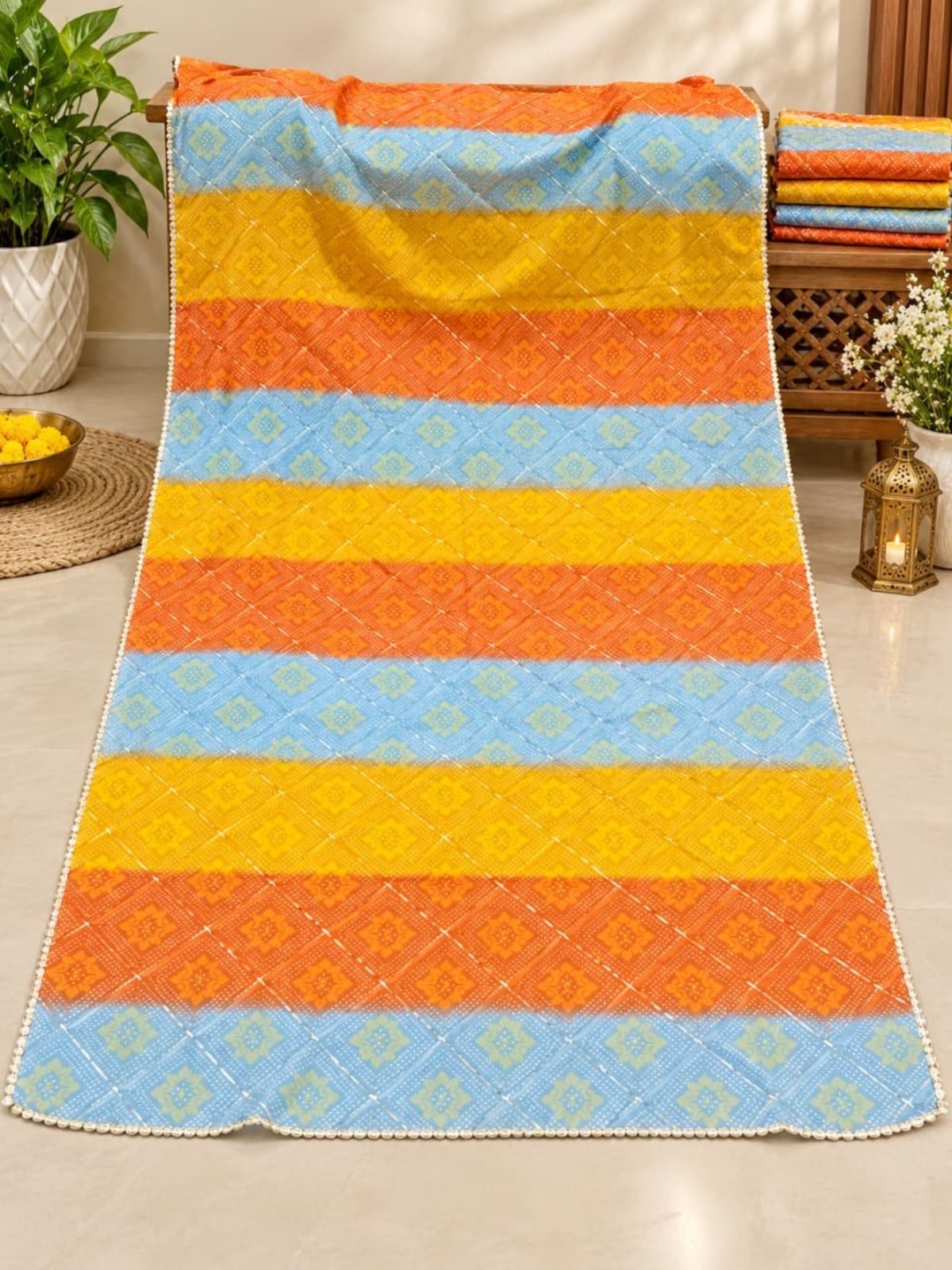 Women's Dairy Silk Dupatta set by Sona Creaton