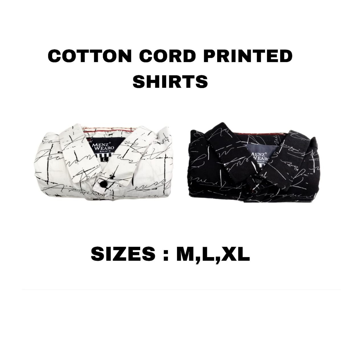 Menz Premium Quality Smooth Cotton Cord Printed Men's Shirts