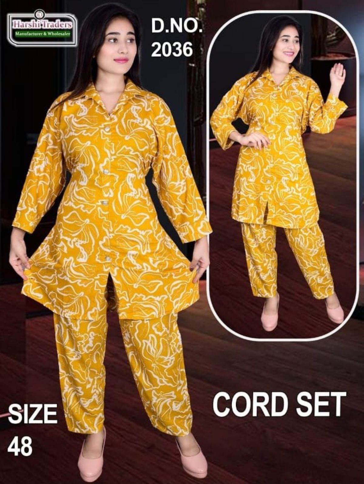 Cotton Co-Ord Set For Girls -2036