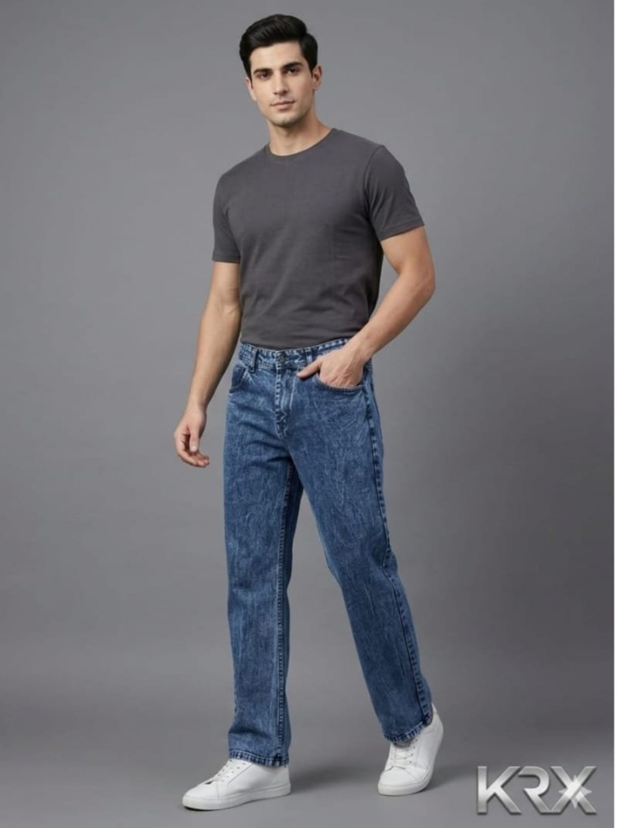 KRX Men's Momfit Jeans Cotton Ekru