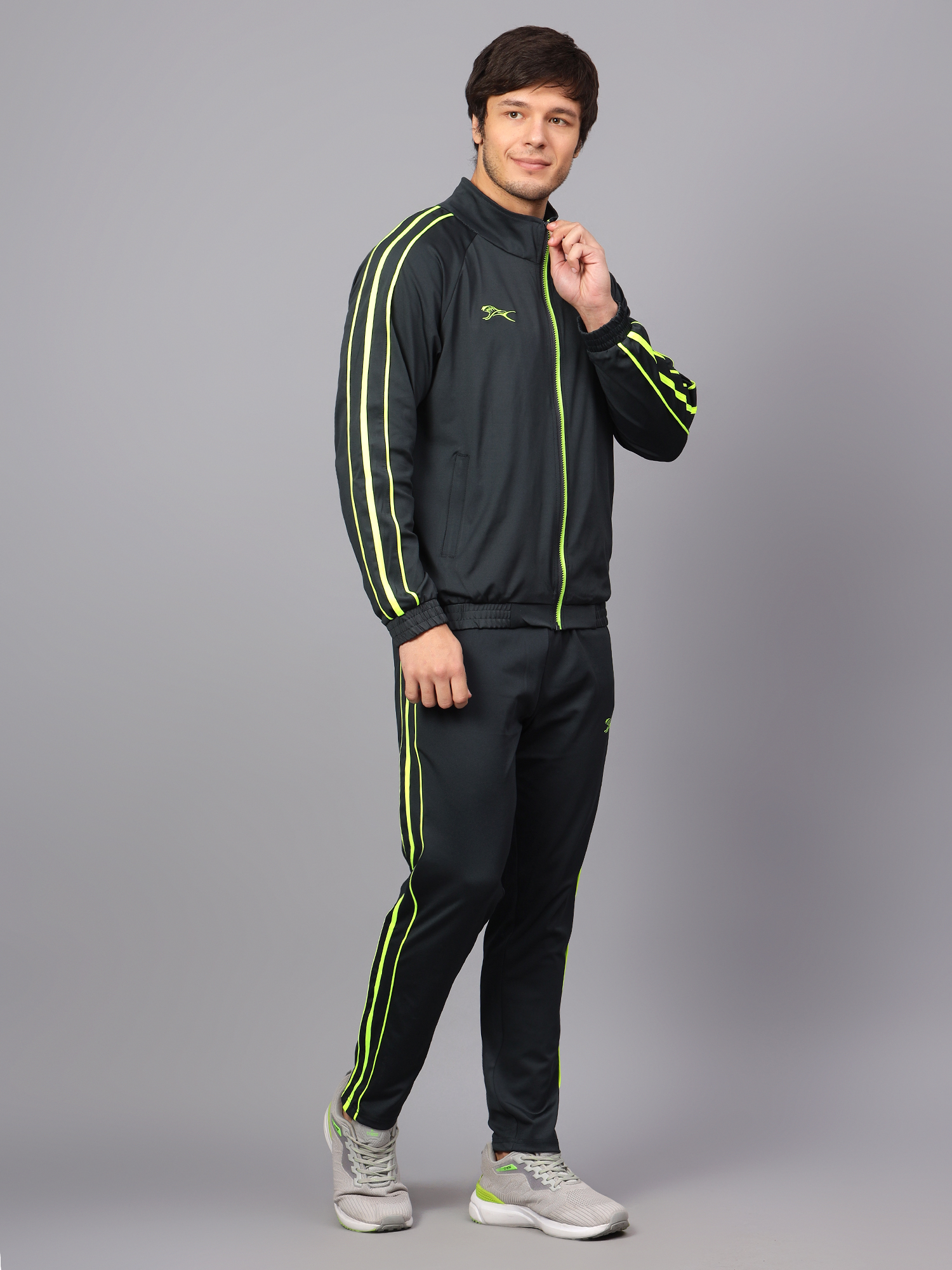 Men's Tracksuit  SNTSW106M-Dark Grey/Lemon-L