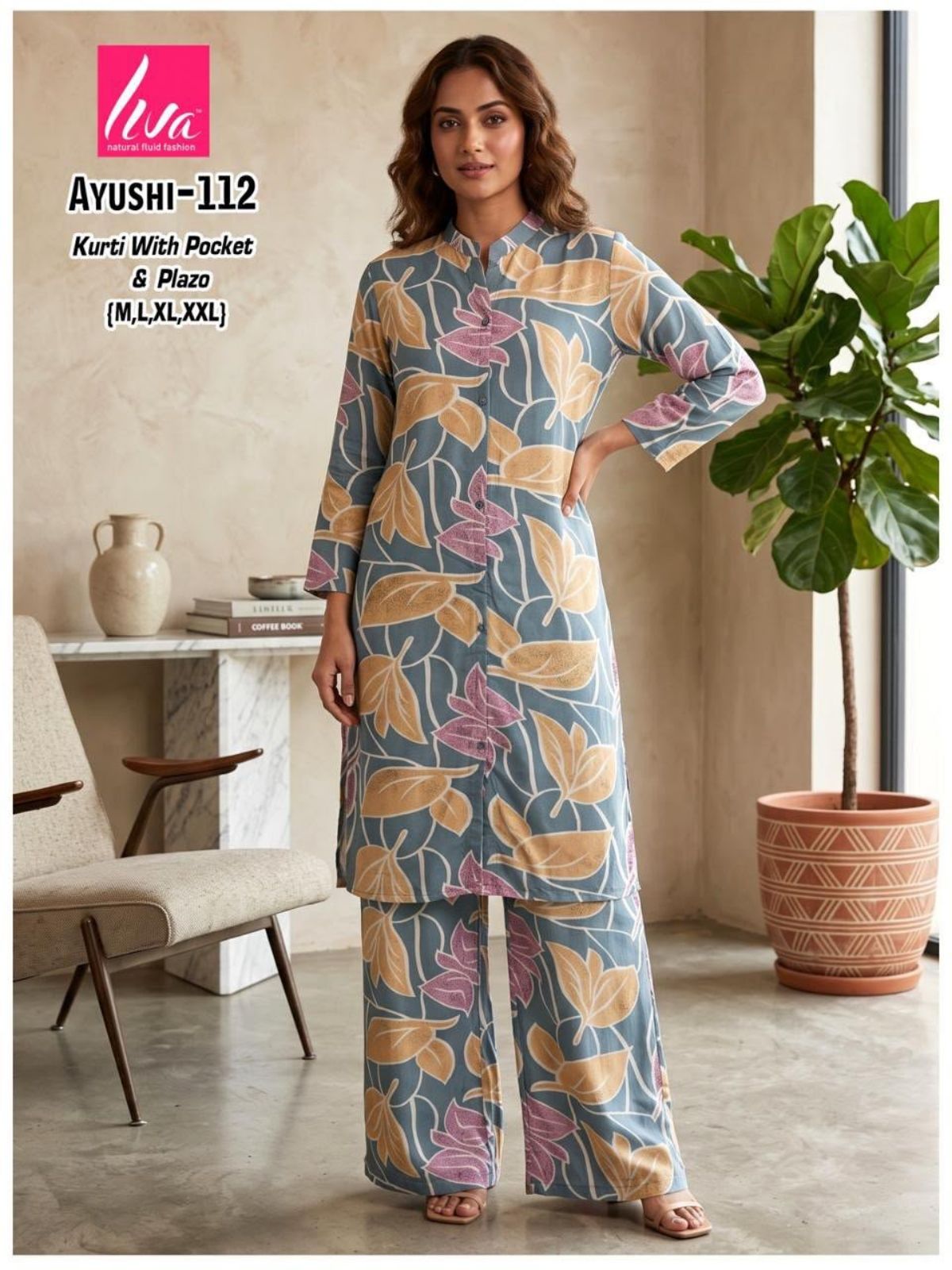 Women's Ethnic Wear Set with Kurti Pocket-Ayushi-112