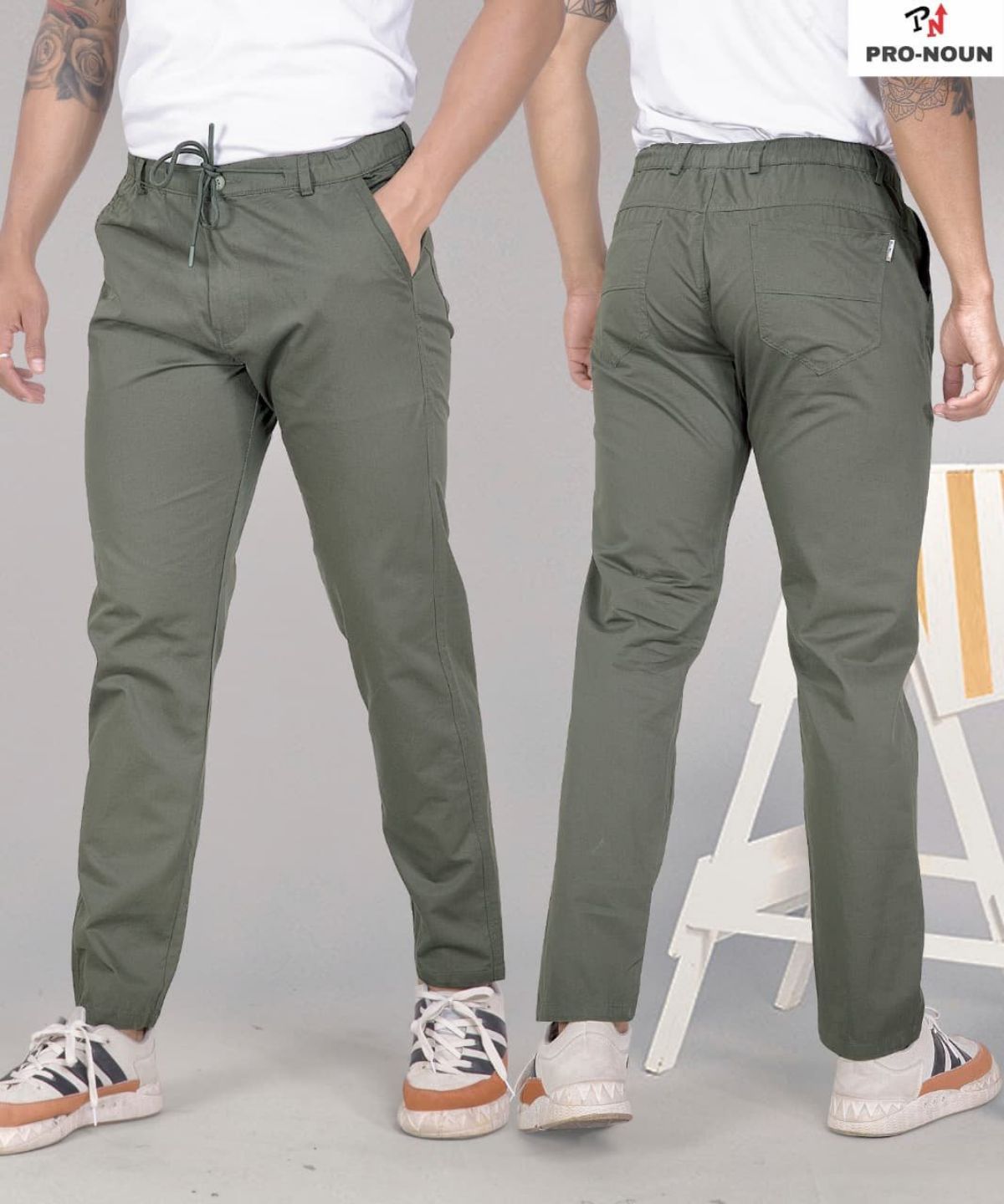Pro-Noun Men's Lounge Wear Cotton Trackpant- D No- 1715 (4XL-6XL)-Mint Green