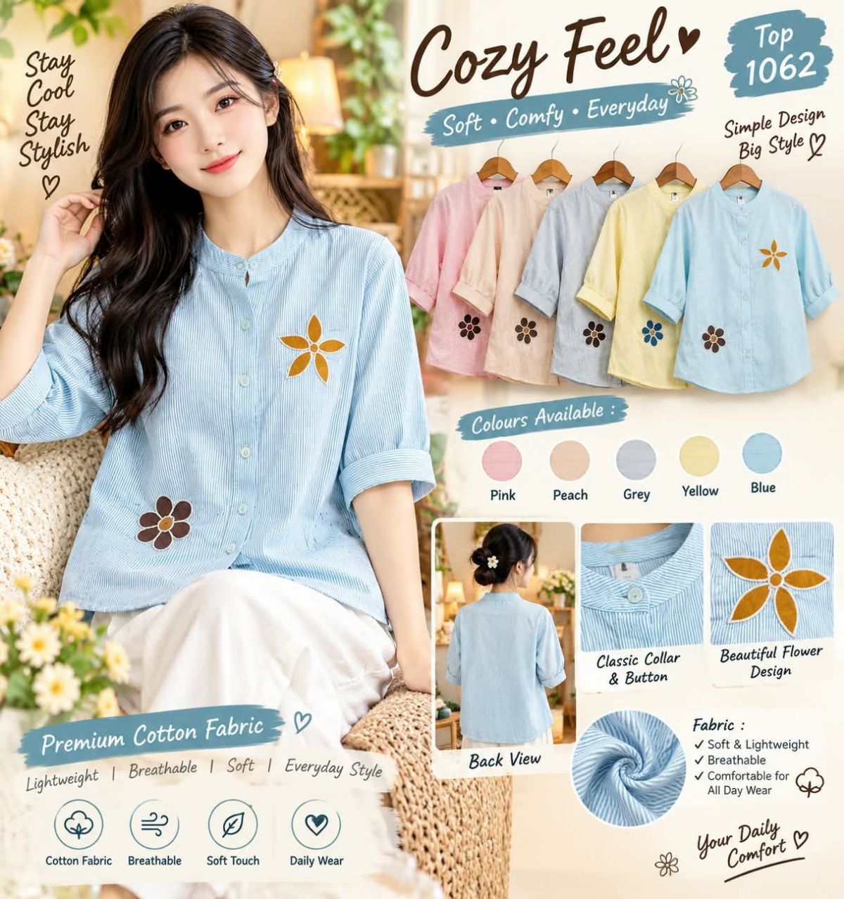 Women's Korean Top Type Shirts-1062