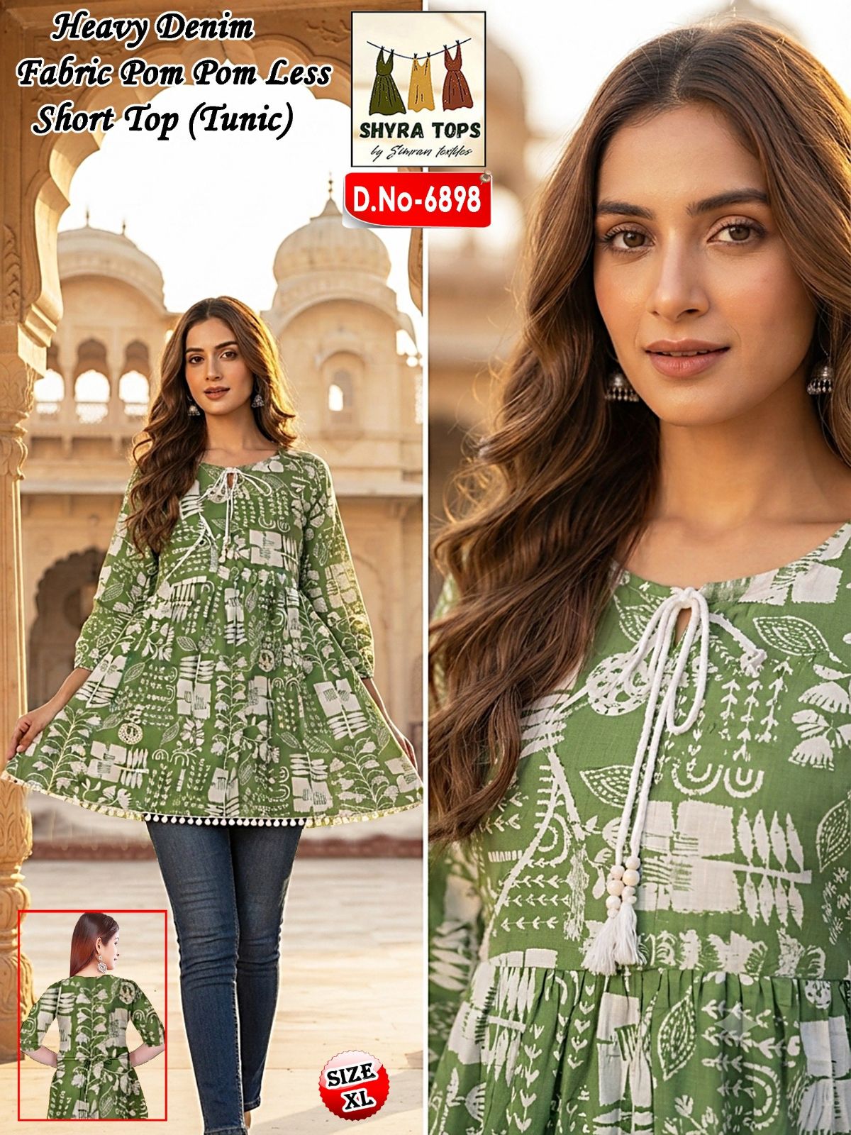Women's Poly Cotton Short Kurti-6898