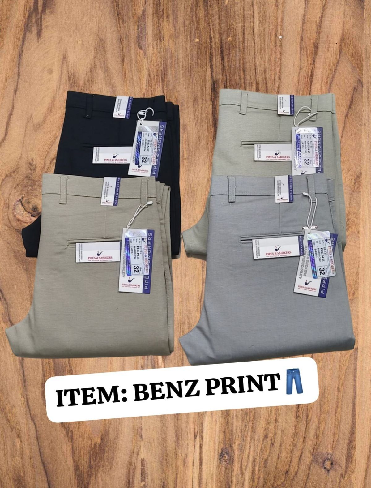 Pipe & Smokers Men's Cotton Formal Pants- Benz
