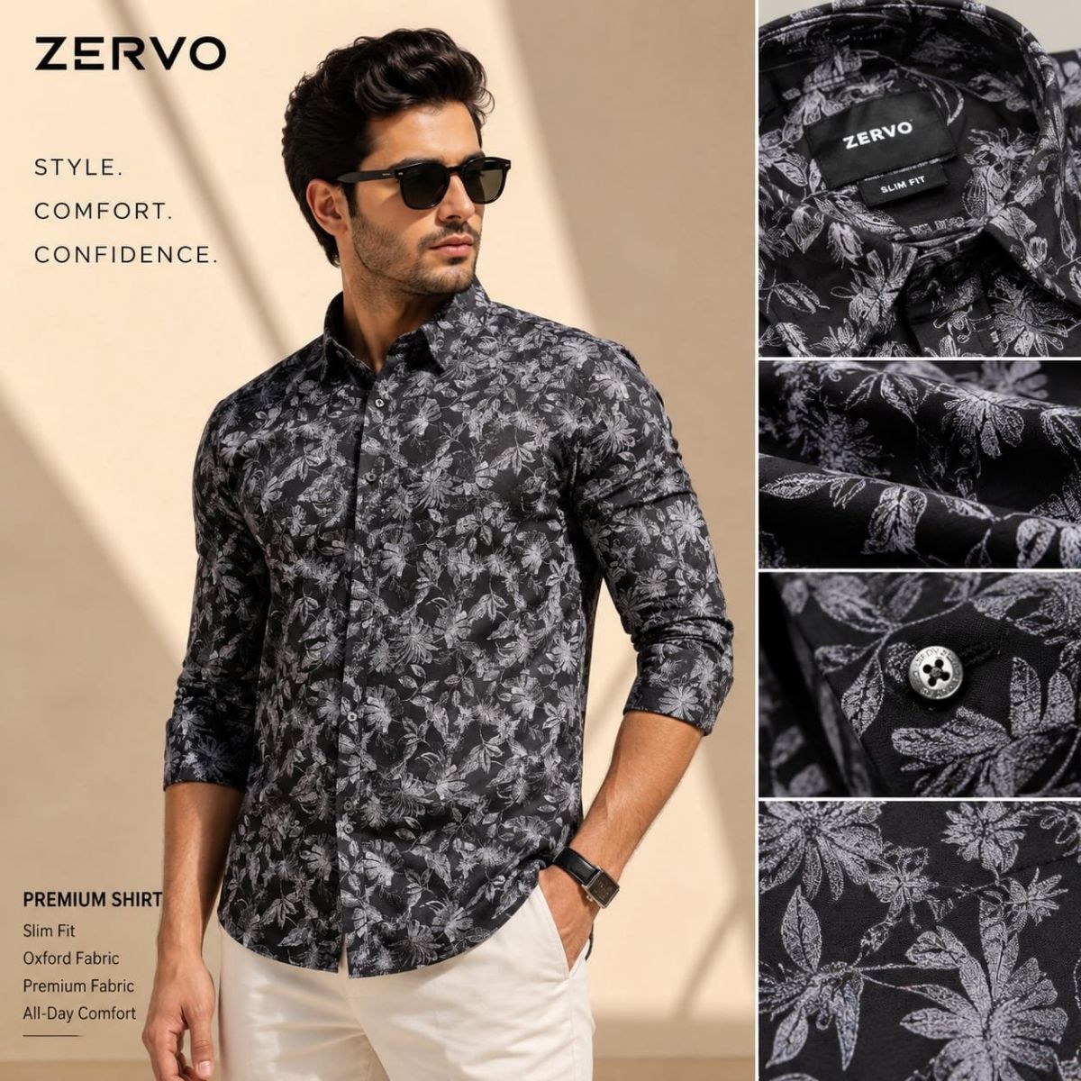 Zervo Men's Cotton Oxford Printed Shirts