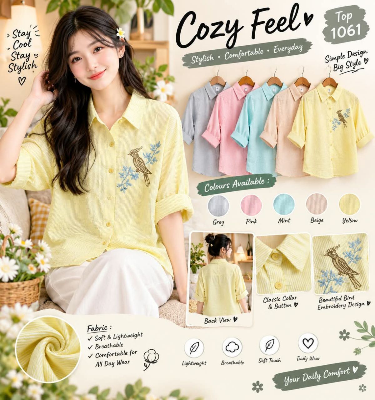 Women's Korean Top Type Shirts-1061