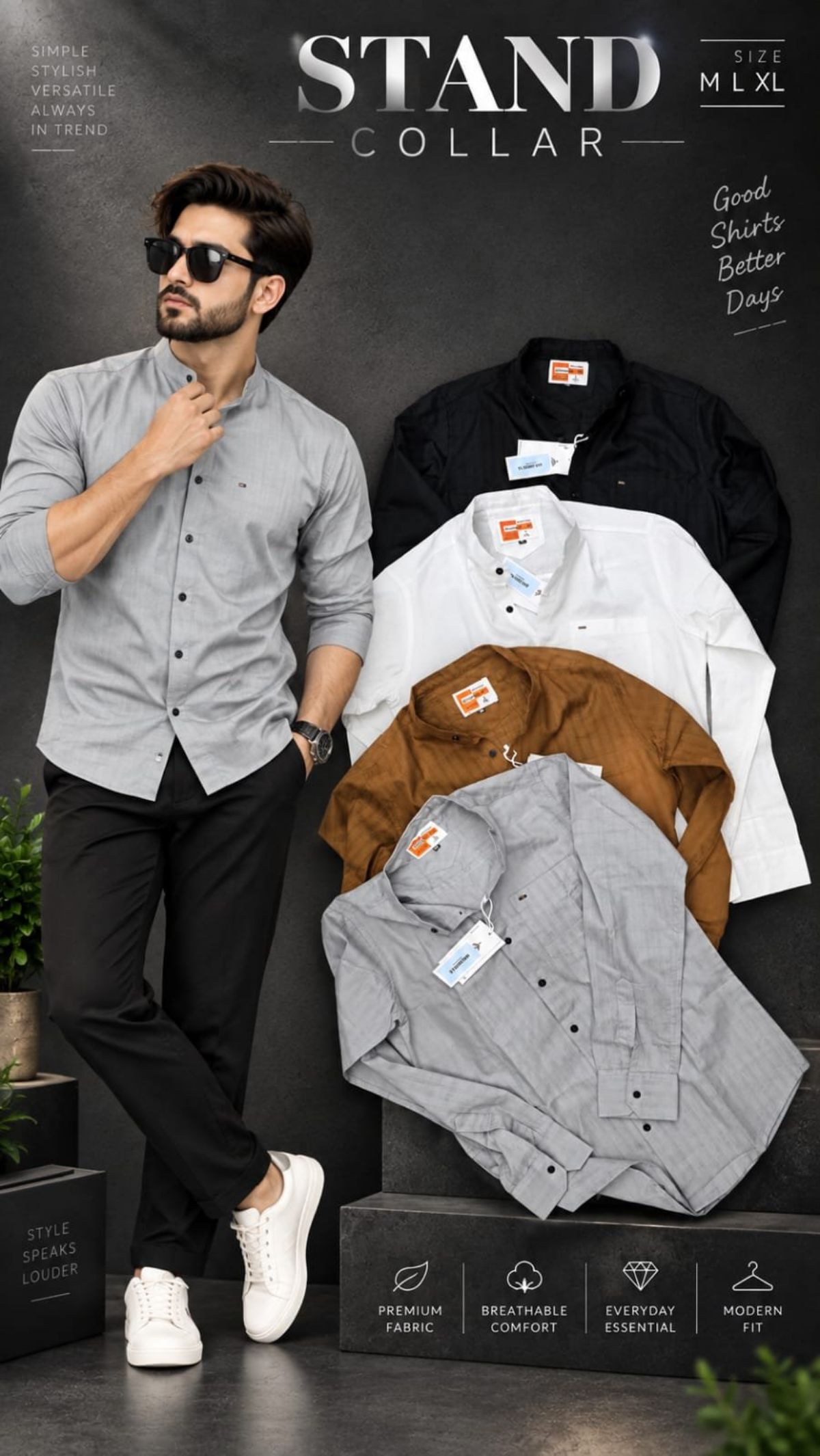 Men's Stand Coller Shirts