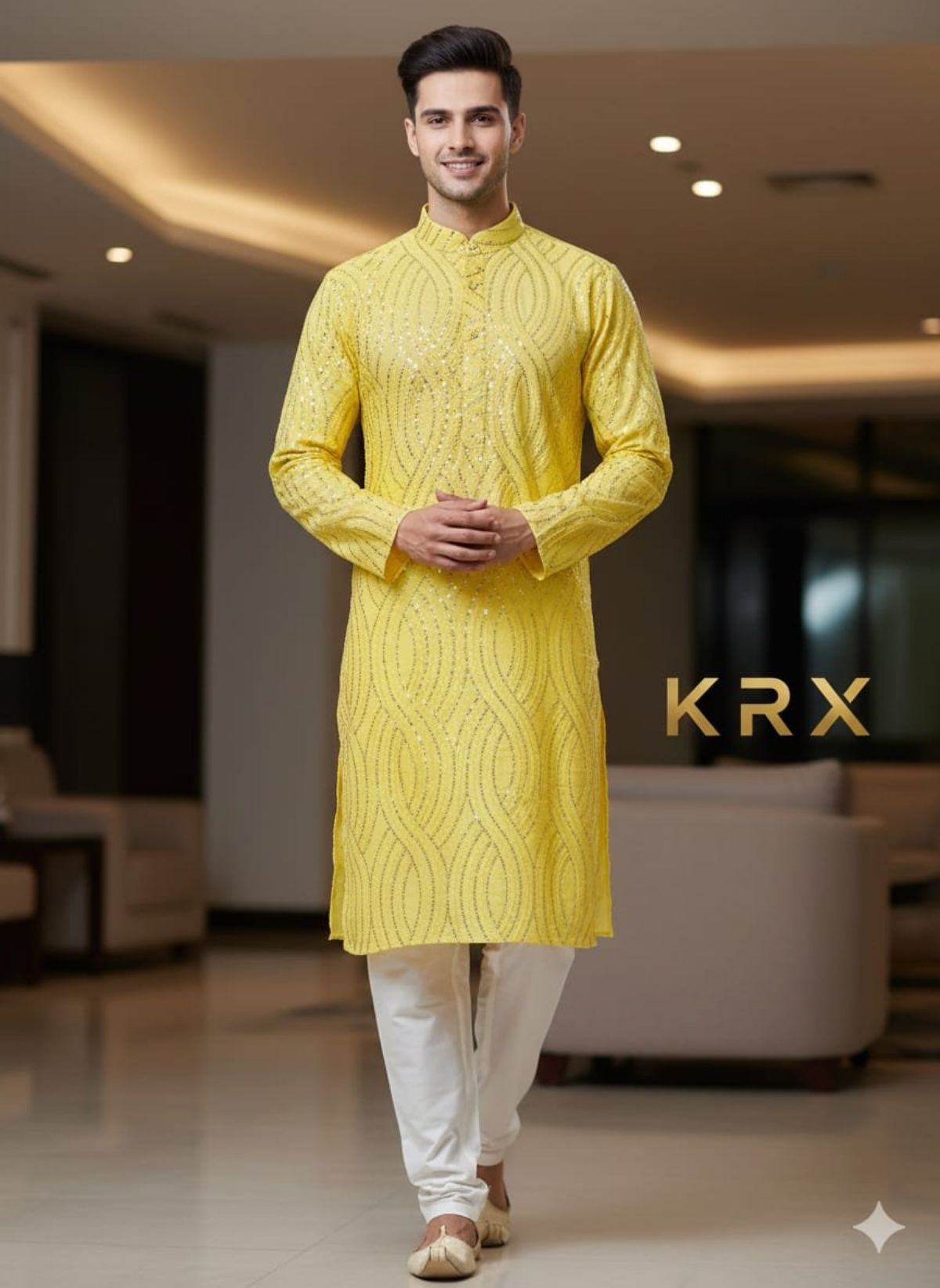 KRX Men's Designer Kurta Pajama Set