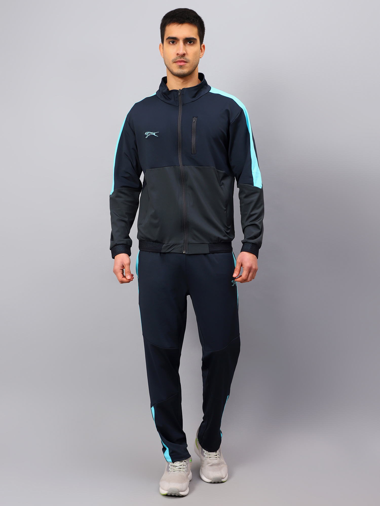 Men's Tracksuit  SNTSW104M
-Navy/D.Grey/Cyan-XXL