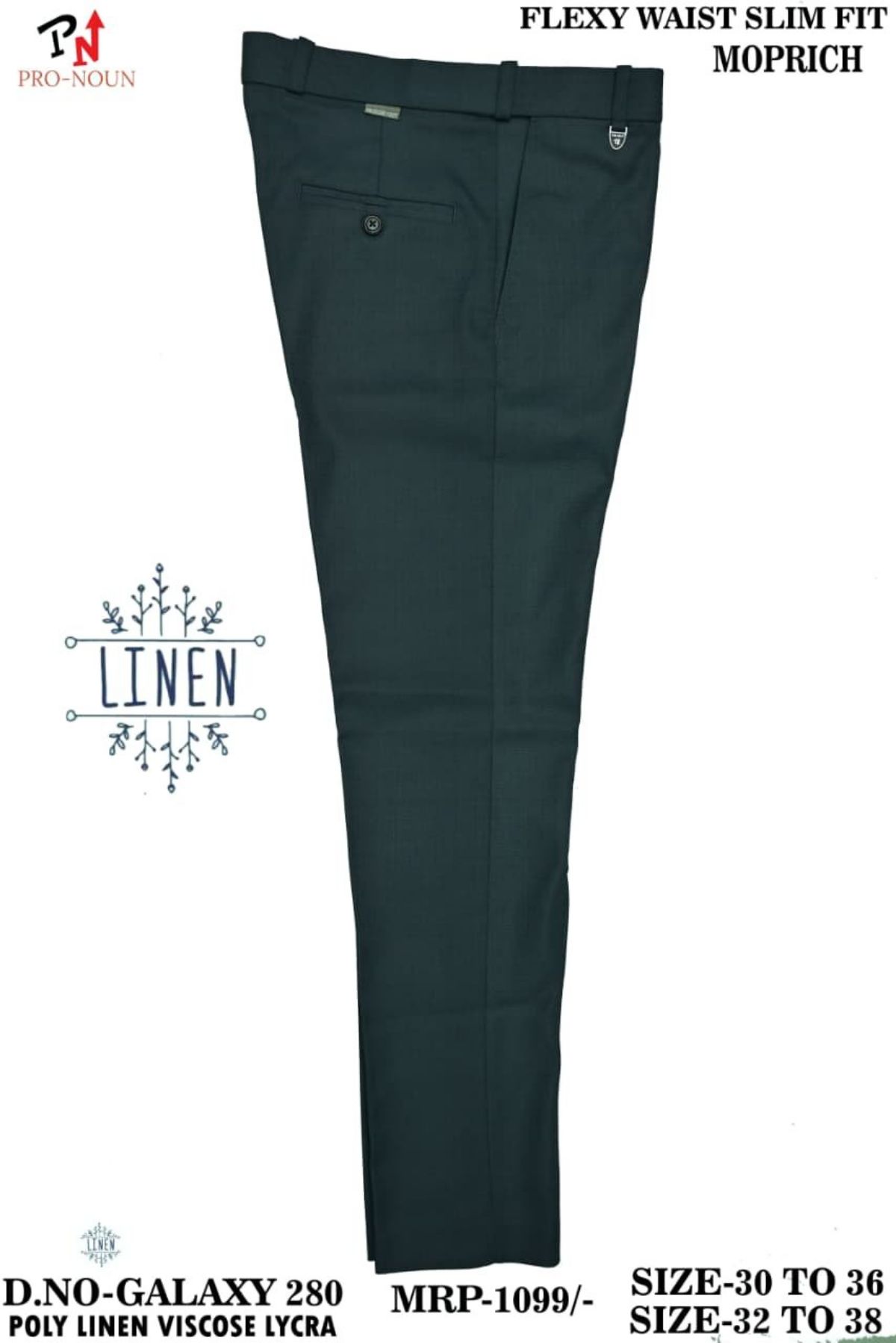 Pro-Noun Men's  Formal Trouser Pants With Adjustable belt D No- Galaxy-280-(32-38)- Morich