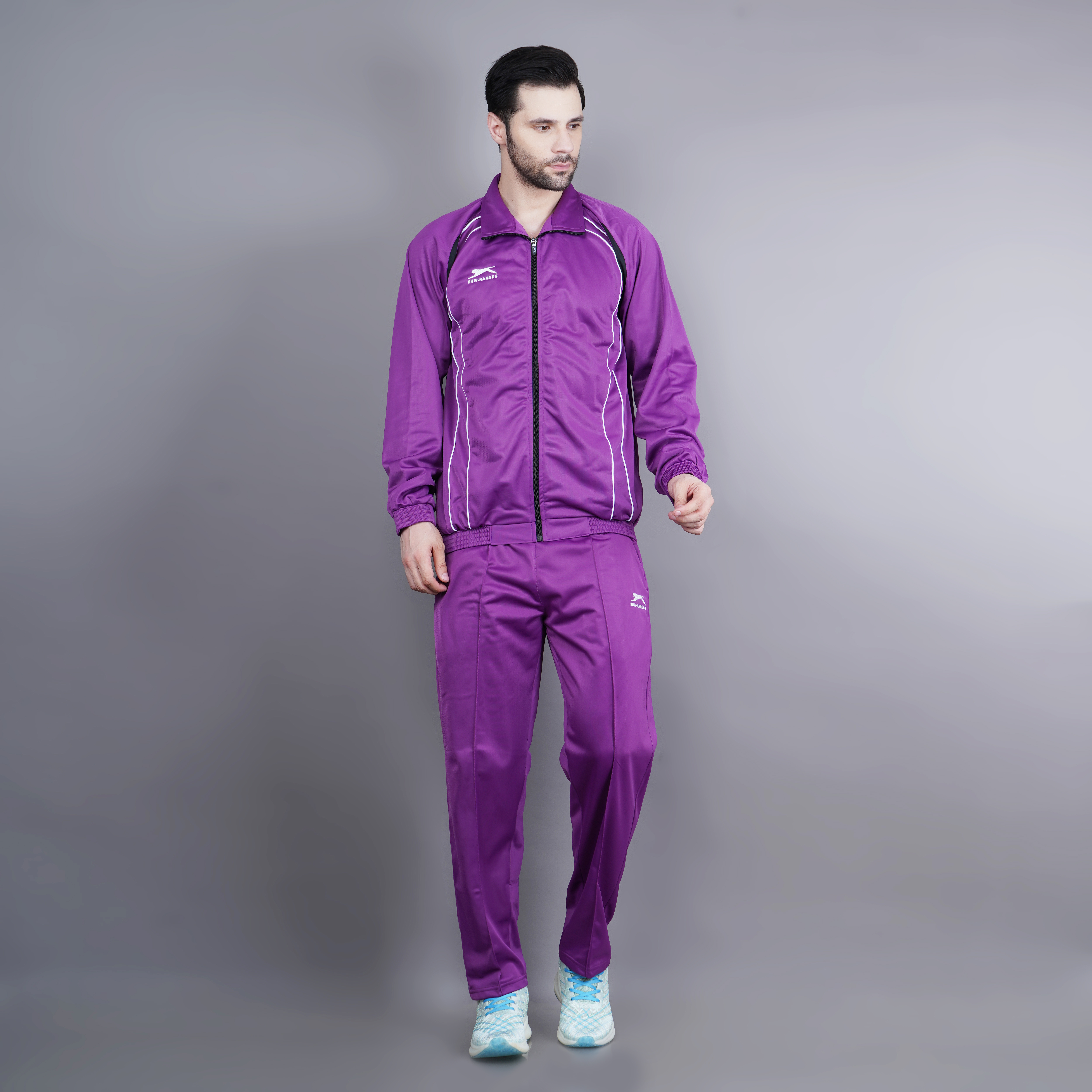 Men's Tracksuit  435A-TP-Purple/Black/White-XL