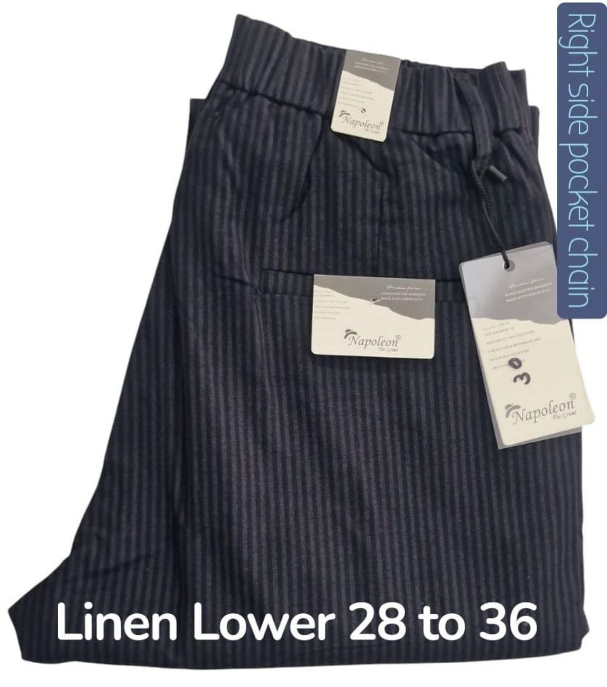 Men's Premium Linen Lycra Lower with Stripes