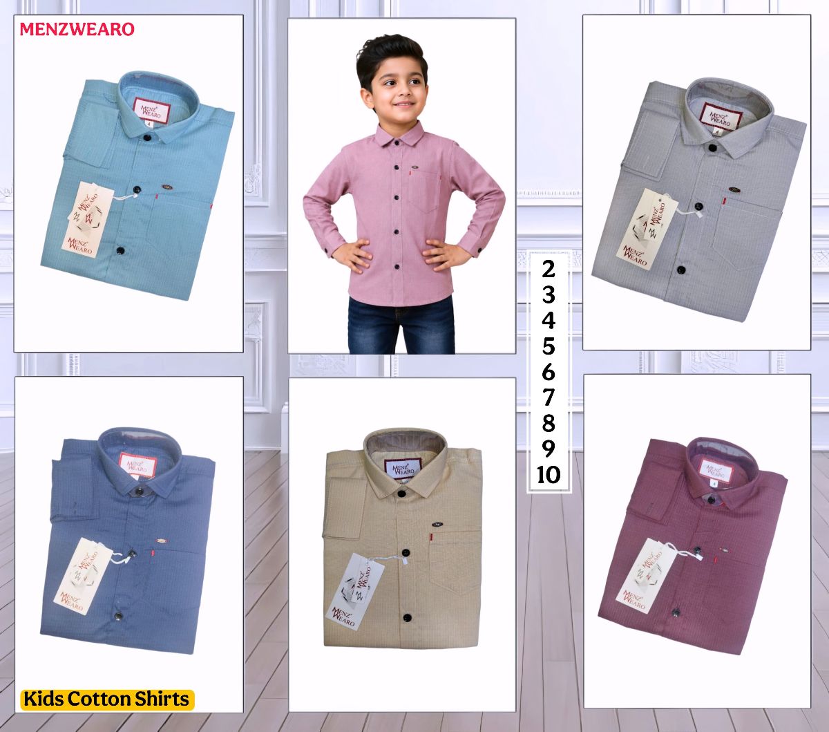 Kids cotton shirts  (2-10) -Plain