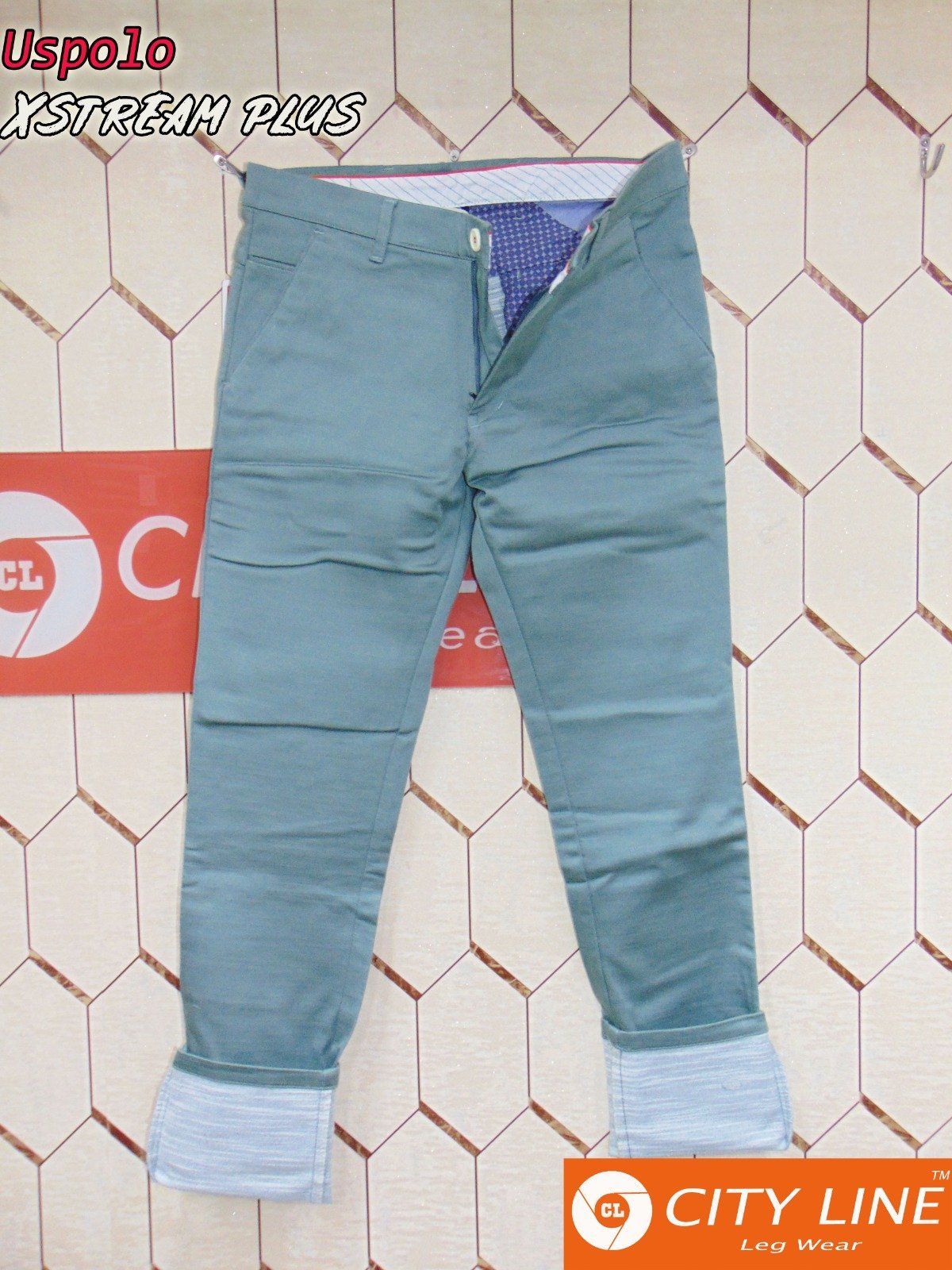 Men's cotton Knitted PostCard TealBlue Pant- 9071