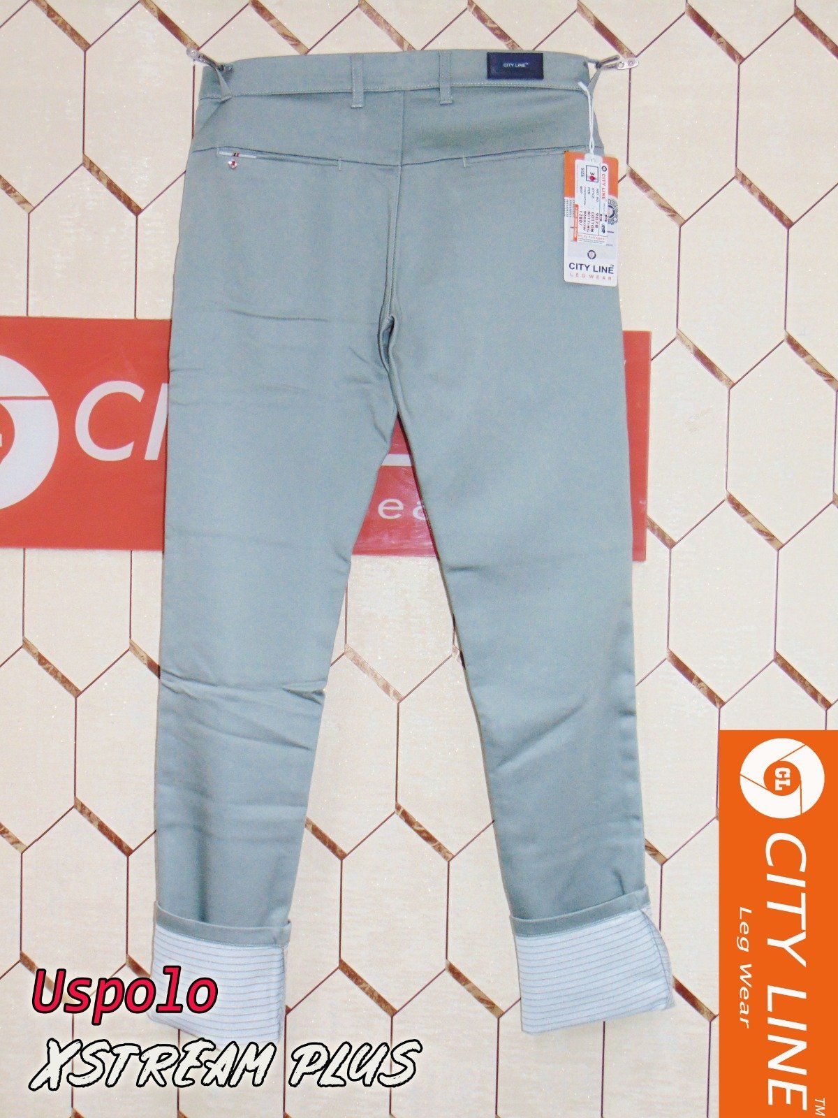 Men's cotton Knitted Narrow Plain Light Green Pants-9078