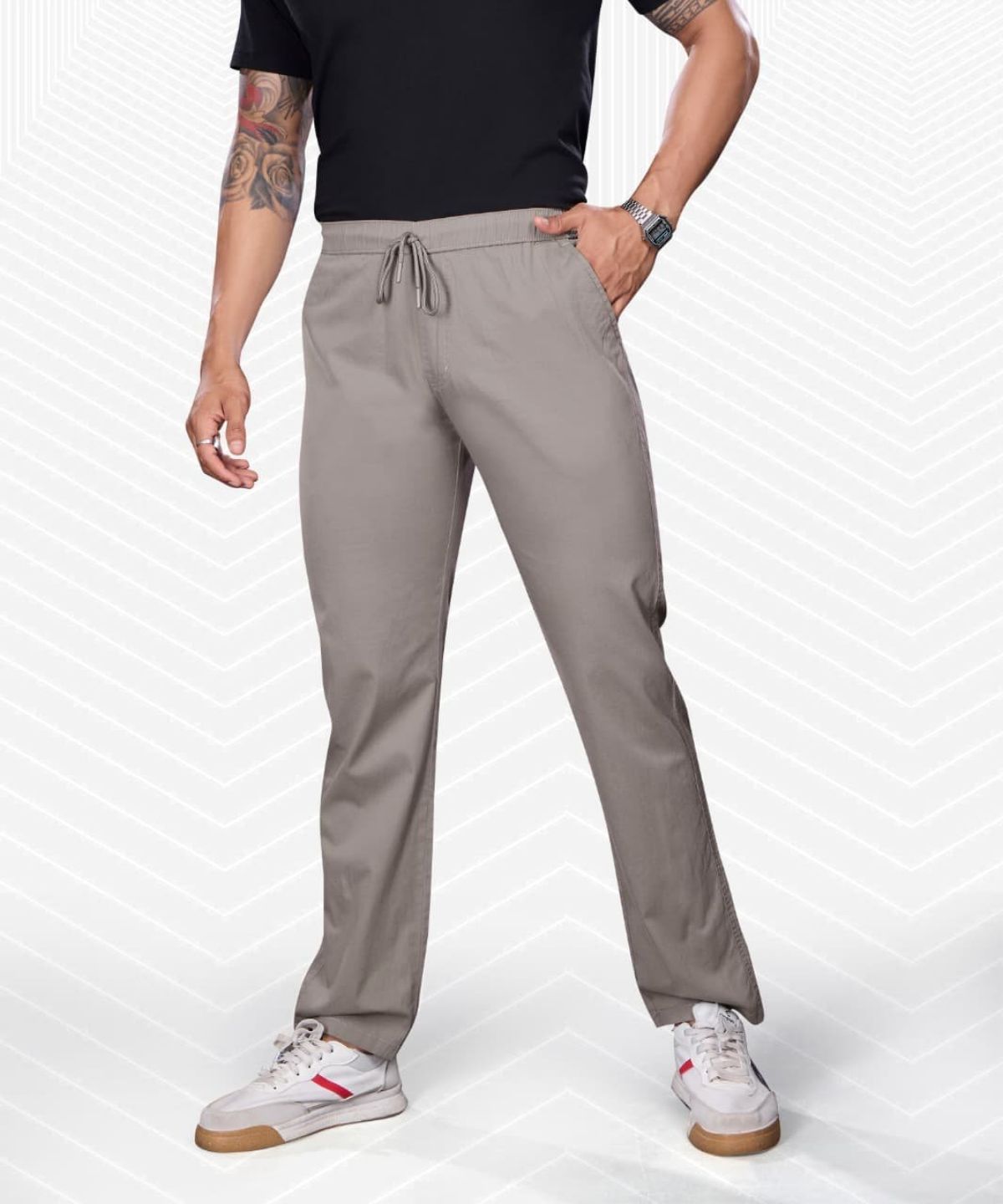 Pro-Noun Men's Lounge Wear Cotton Trackpant- D No- Cotonix-9-610-Gateway Grey