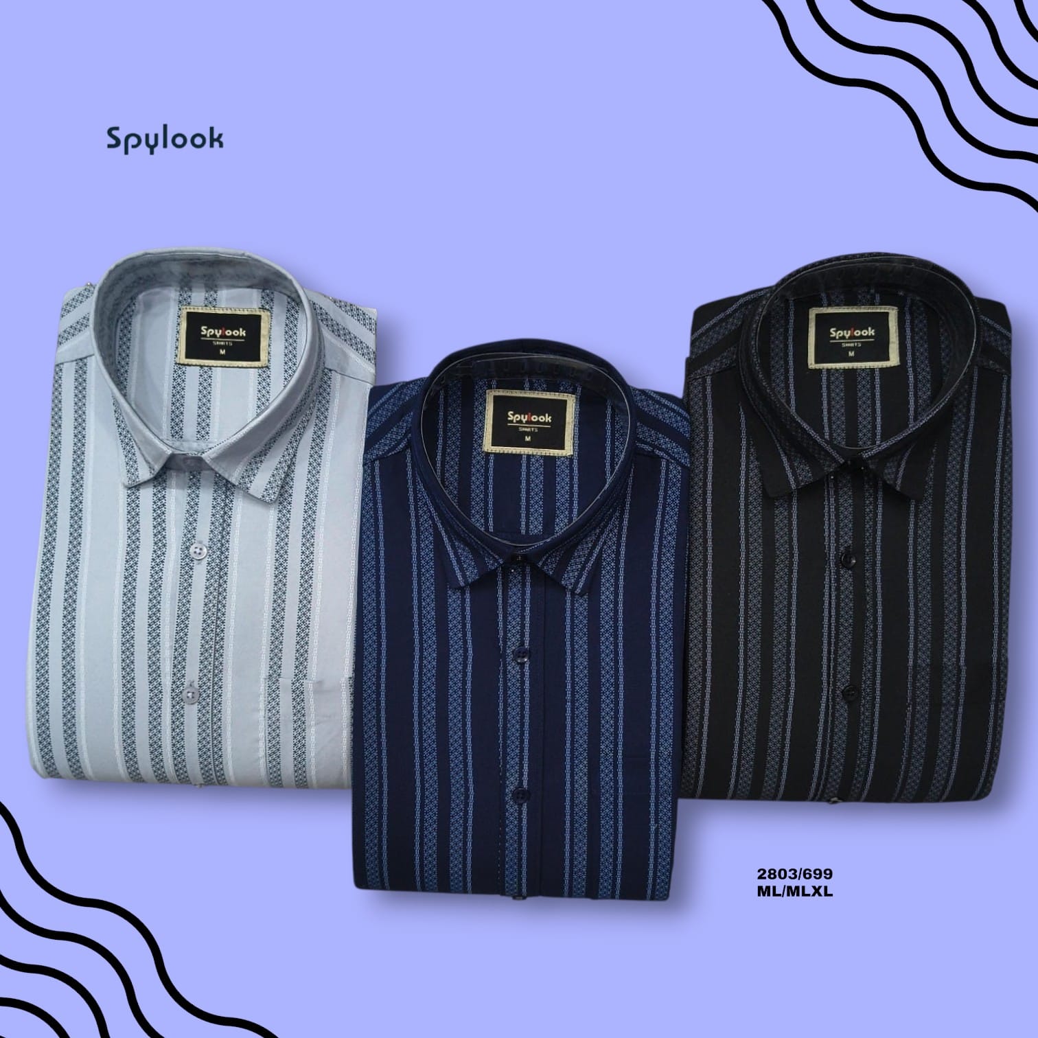 ML CREATION SPYLOOK STRIPE SHIRTS 2803