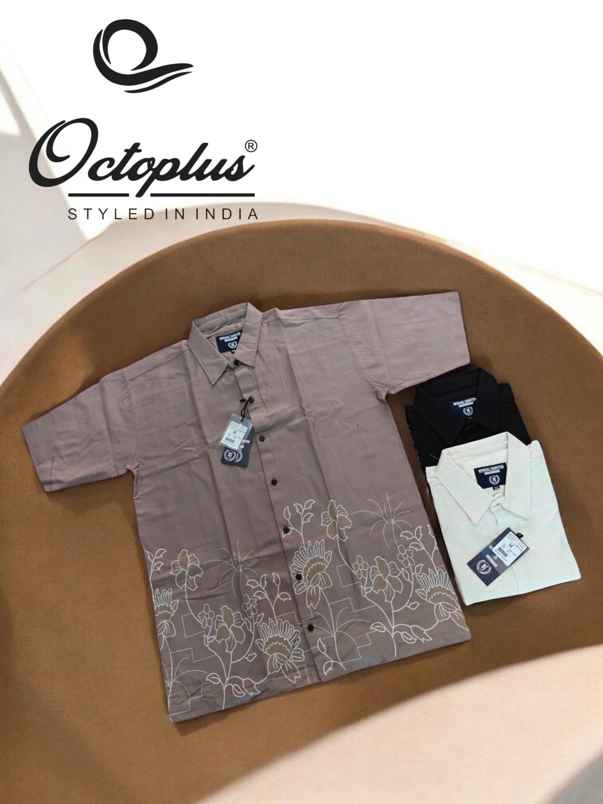 Octoplus Premium Embroidery Prints Shirt