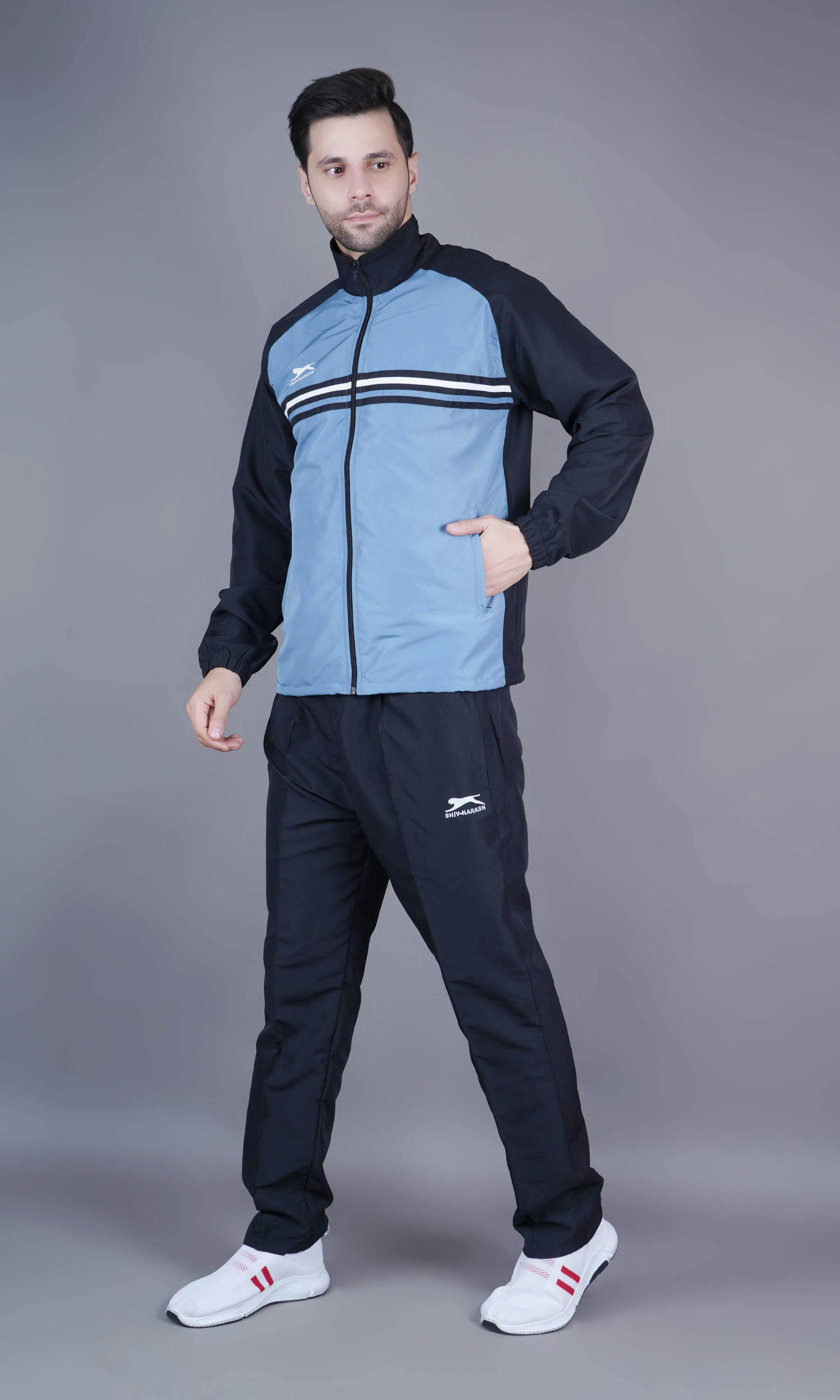 Men's Tracksuit  469B-Black/Light Grey-L-TZ