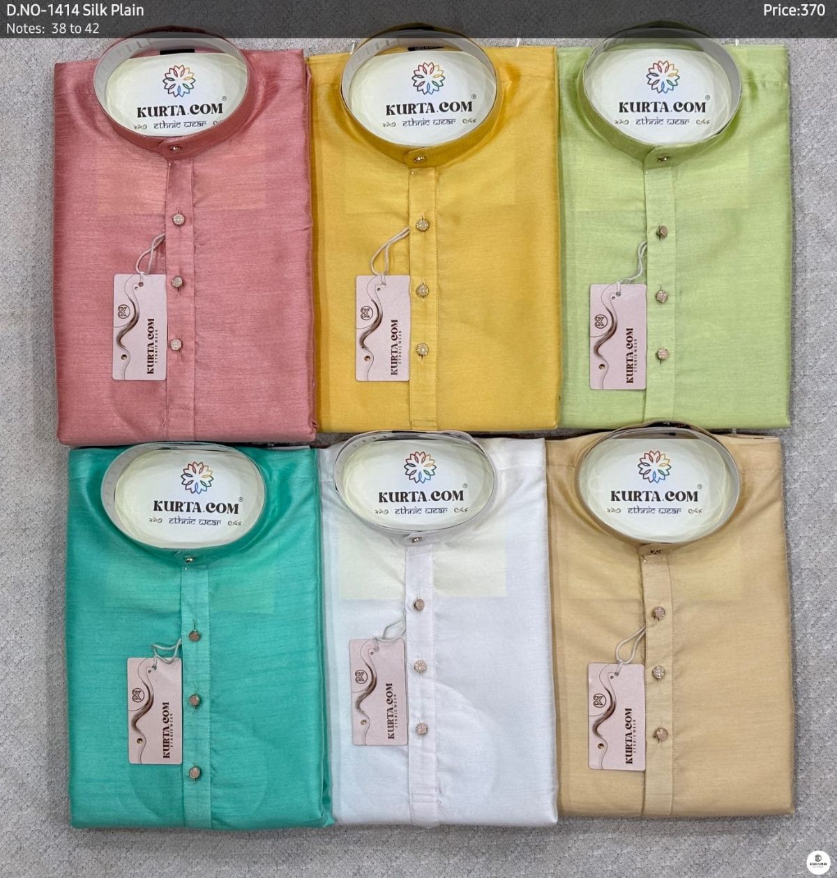 Silk Plain Kurta for Men's -1413