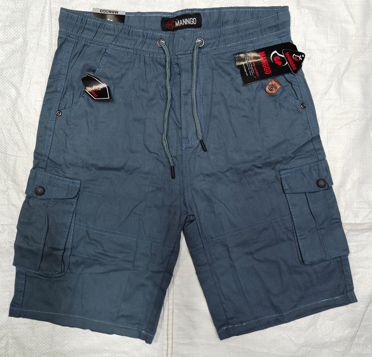 Mango Six Pockets Men's Shorts-Teal Blue