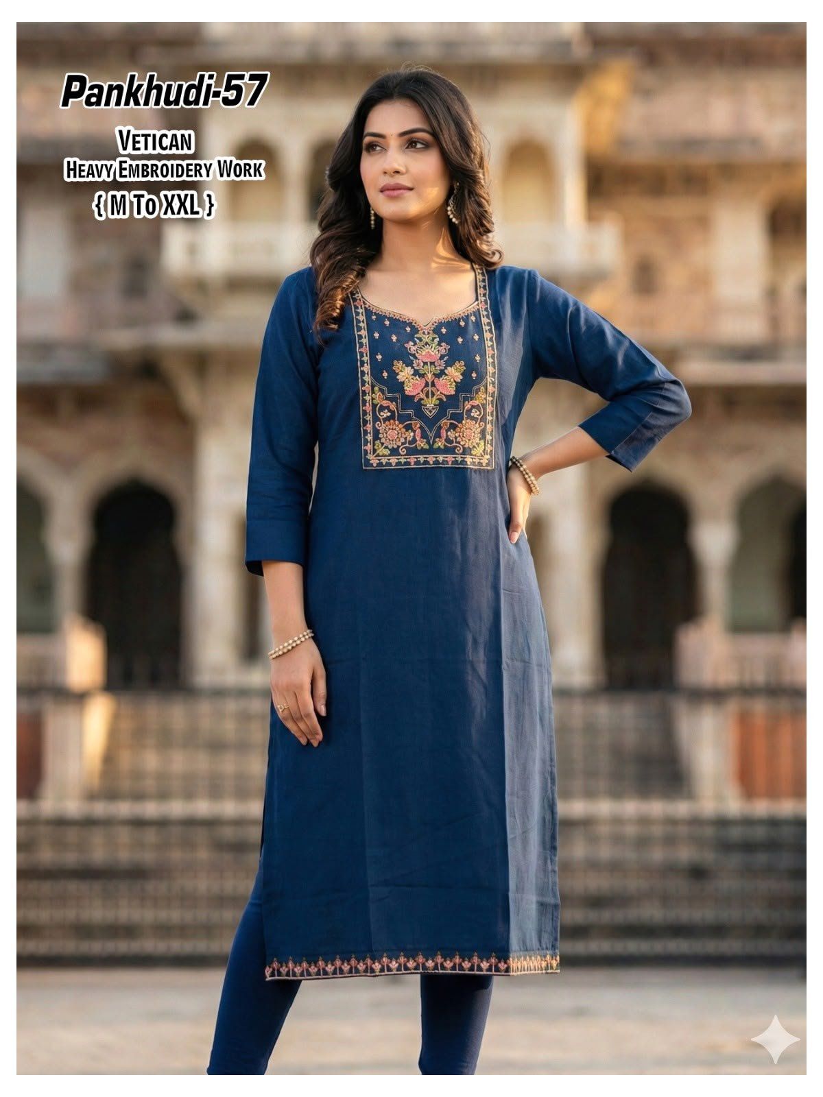 Women's Ethnic Wear Vetican Straight Kurti Pankhudi- 157