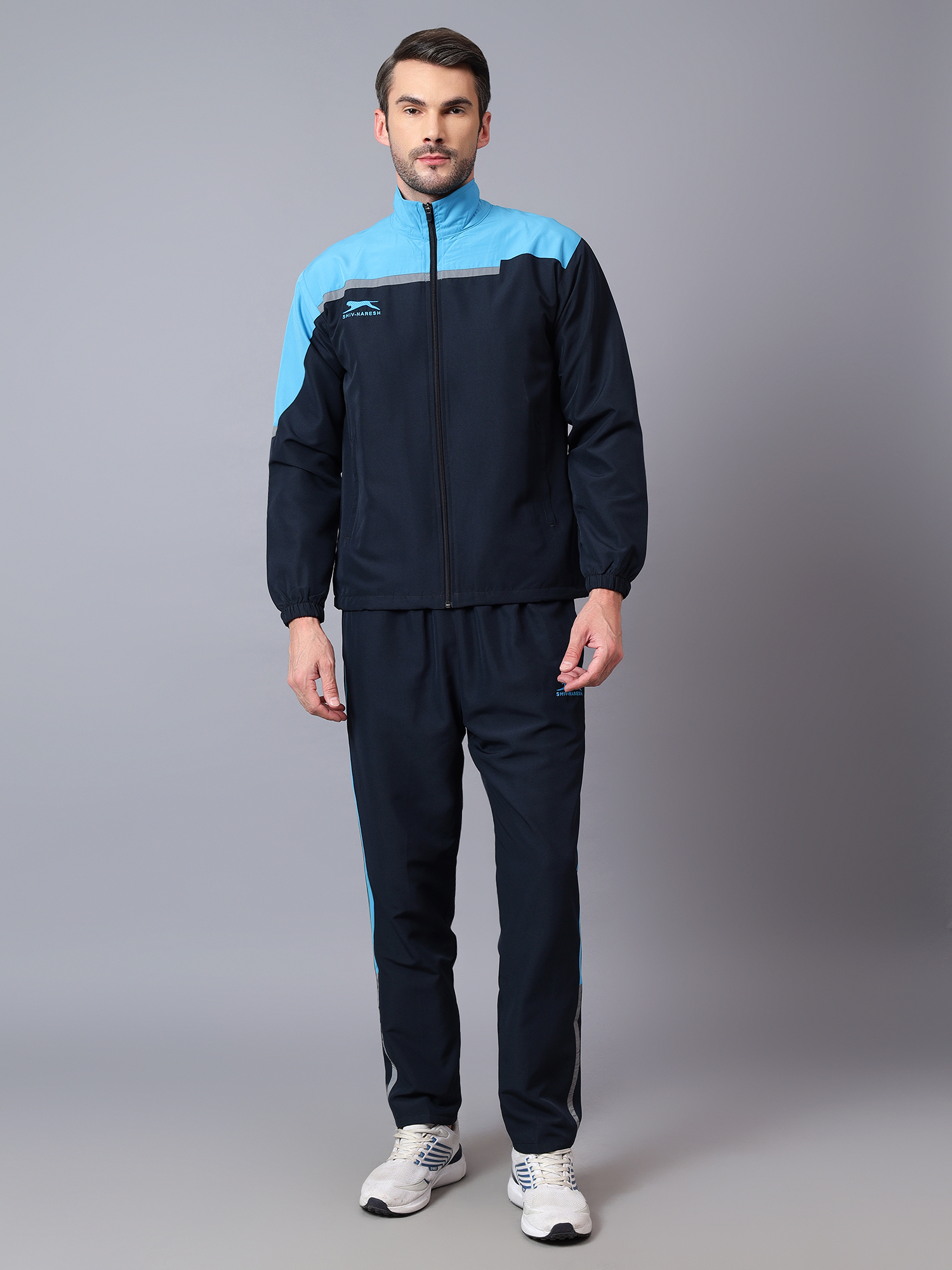 Men's Tracksuit  421B-Navy/Cyan-M-TZ