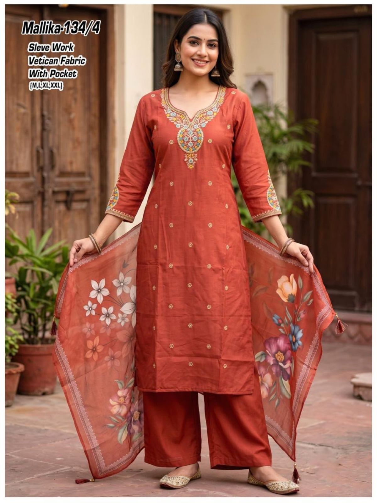 Women's Ethnic Wear Kurta Palazzo Set- Mallika-134/4