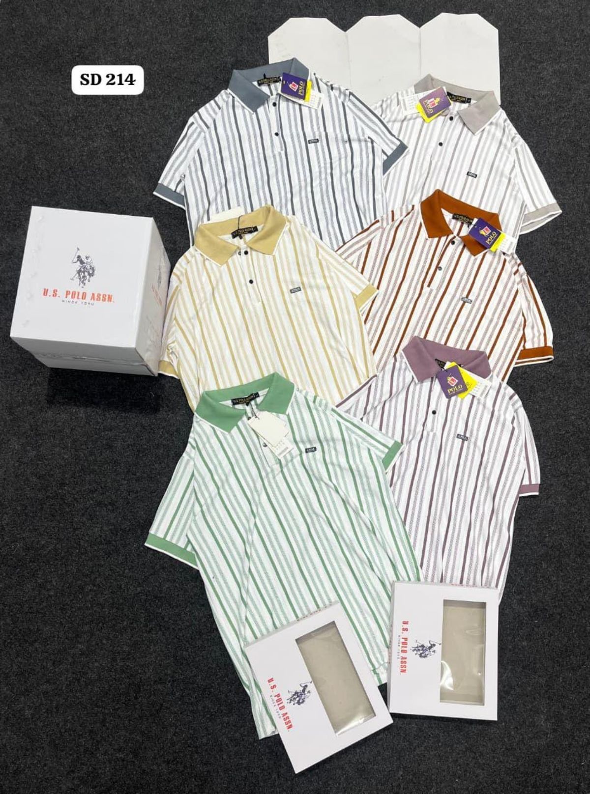 VBC Men's New Branded T-shirts Coller Modal Self Knitting Striped