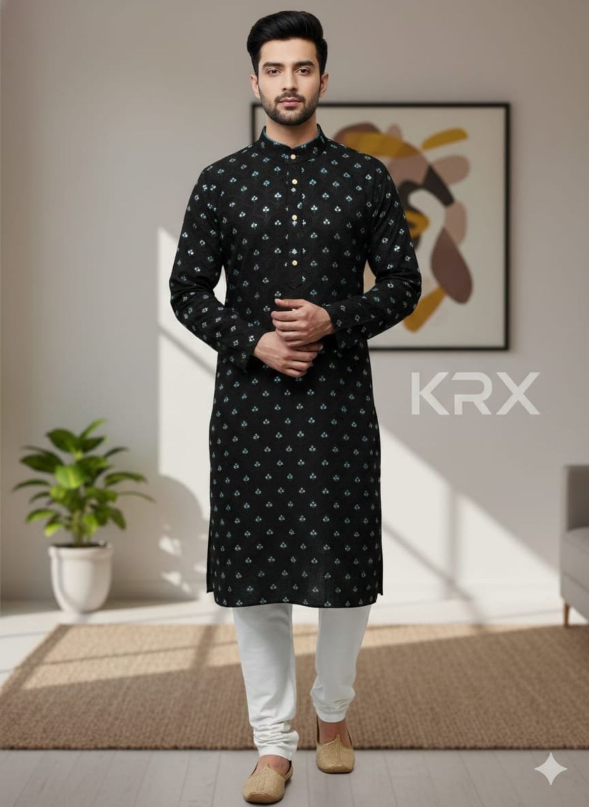 KRX Men's Designer Kurta Pajama Set