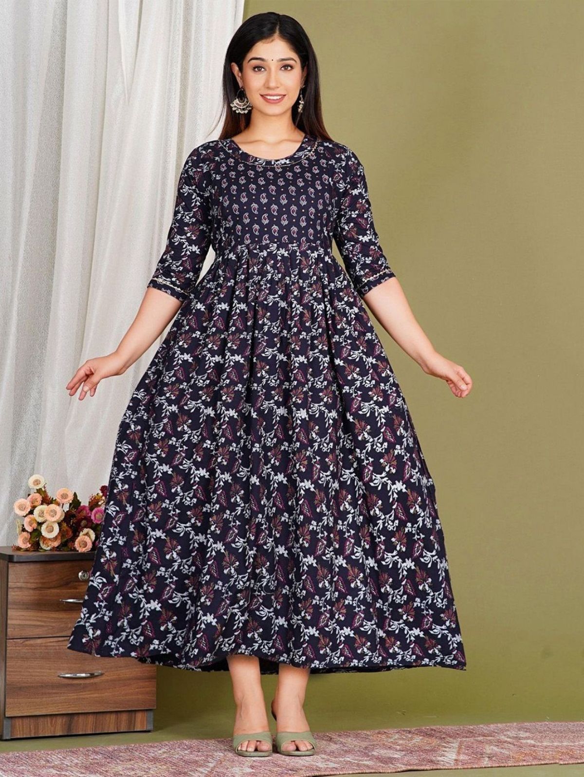 Women's Rayon Printed Gown
