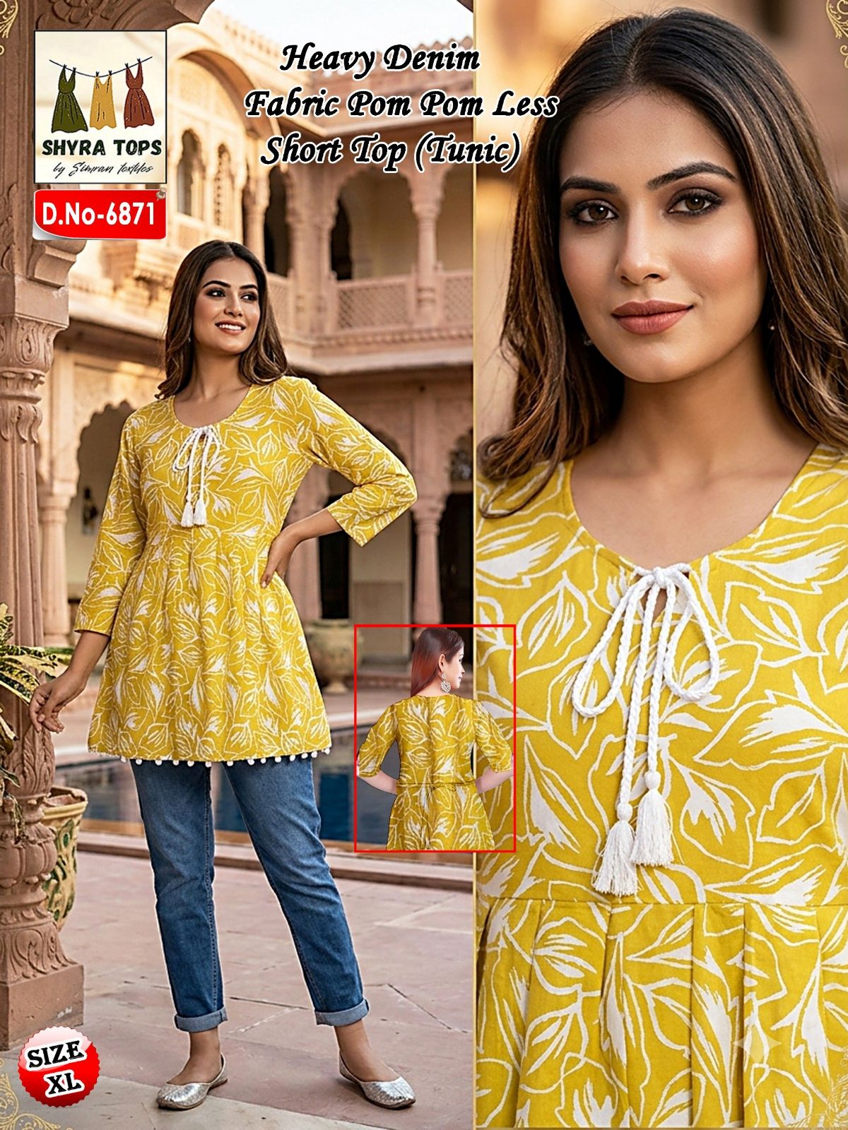 Women's Poly Cotton Short Kurti-6871