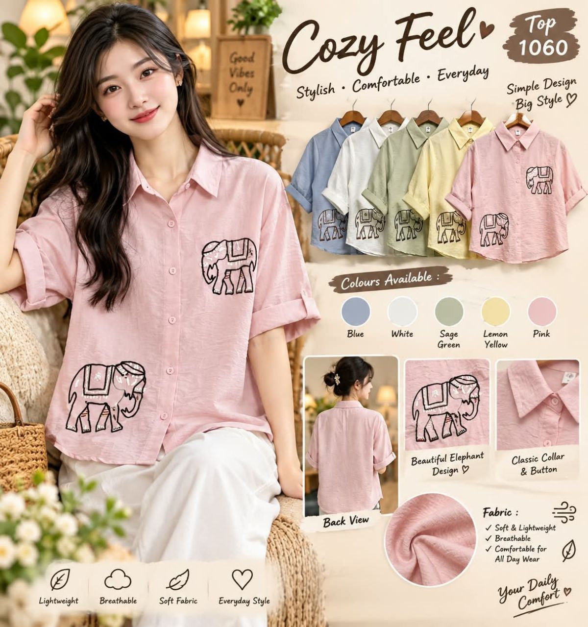 Women's Korean Top Type Shirts-1060