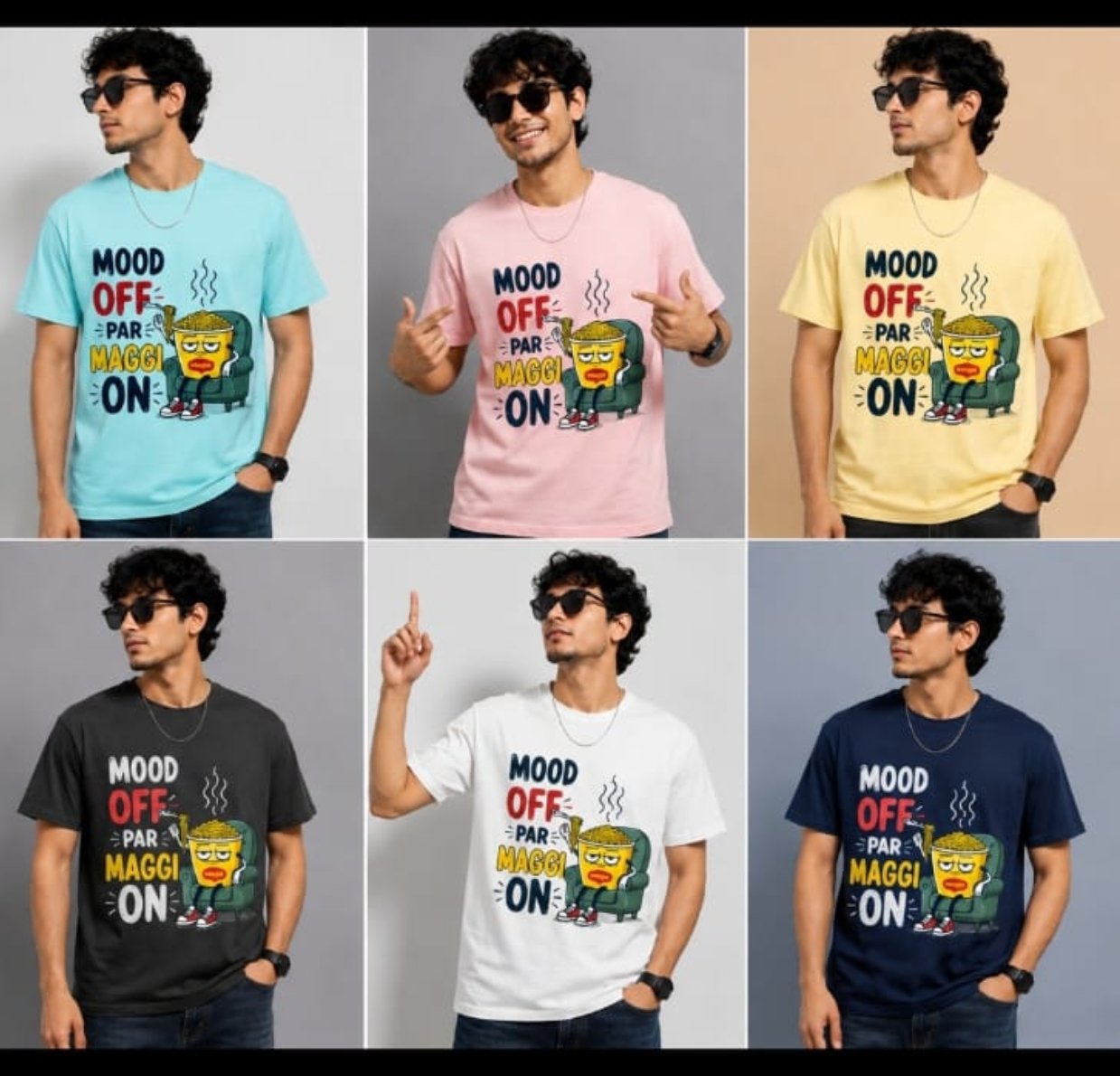 Air jet spun round neck T-shirt for men's