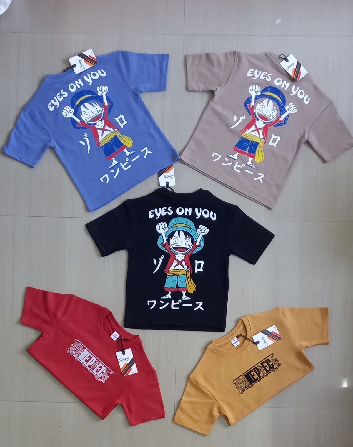 Down shoulder T-shirts for kids