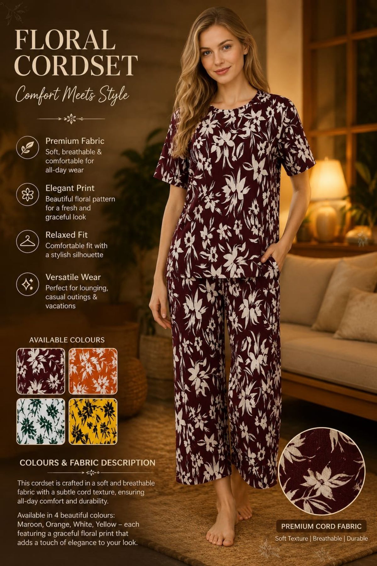 Women's Impoted Fabric Stretchable Crush Material Co-ord Sets-503