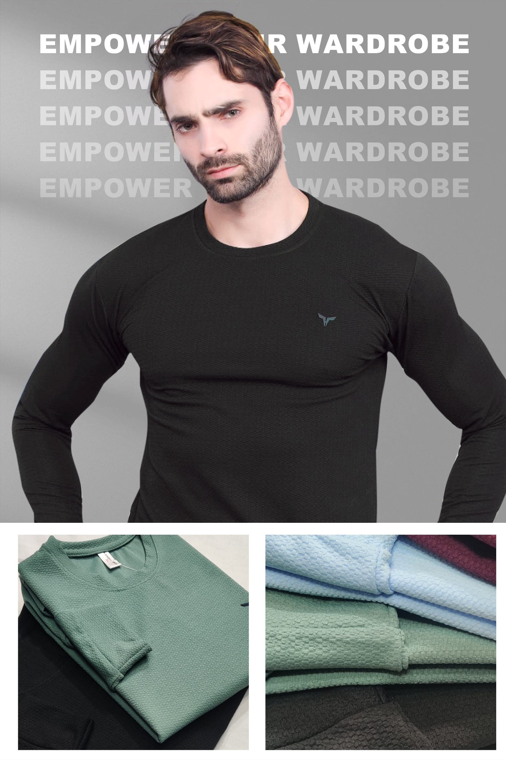 Magic fit Men's Knit Round Neck  Full Sleeve Plain T-Shirt, Assorted