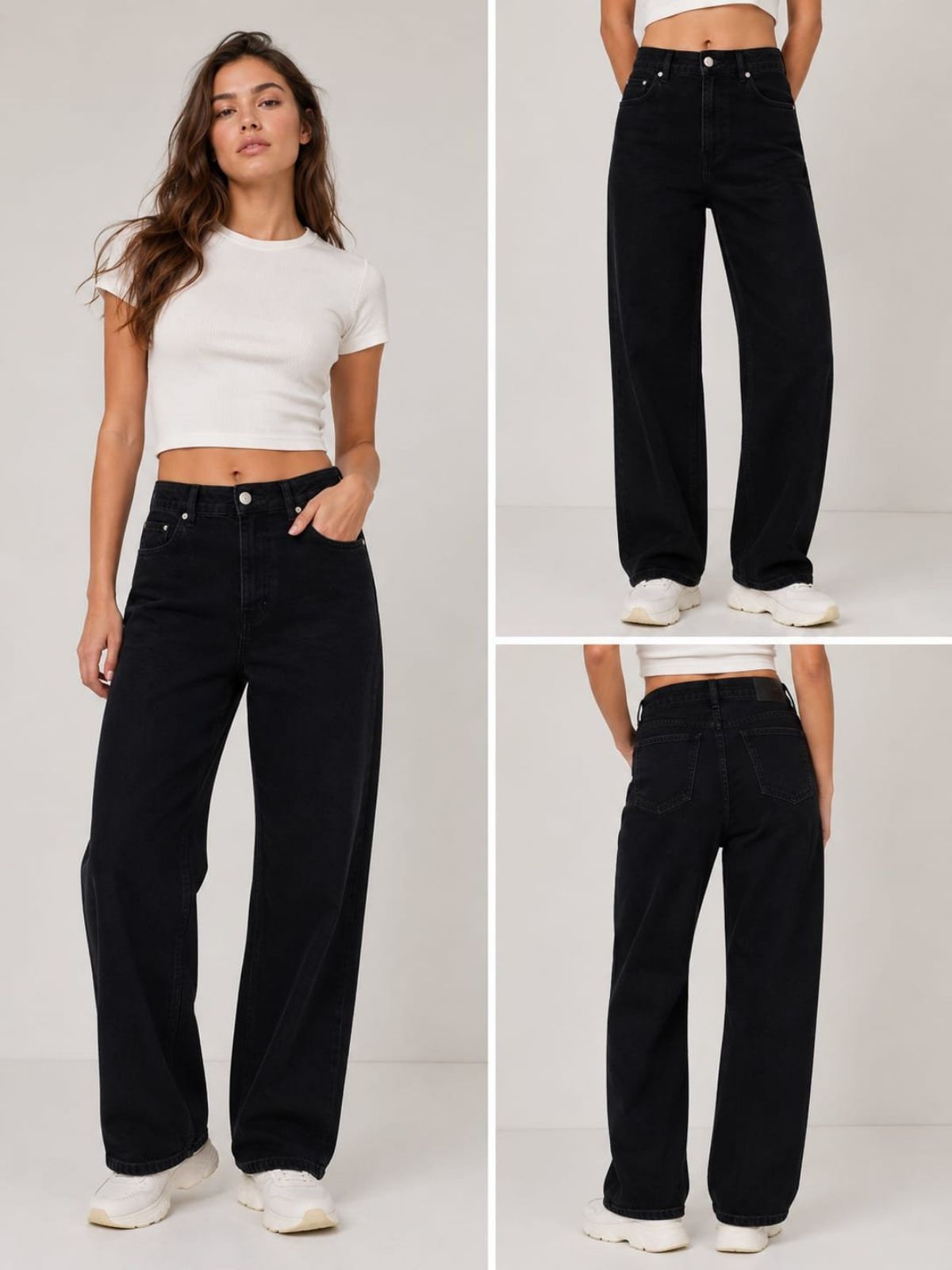 Women's Basic Baggy Jeans - Yi67