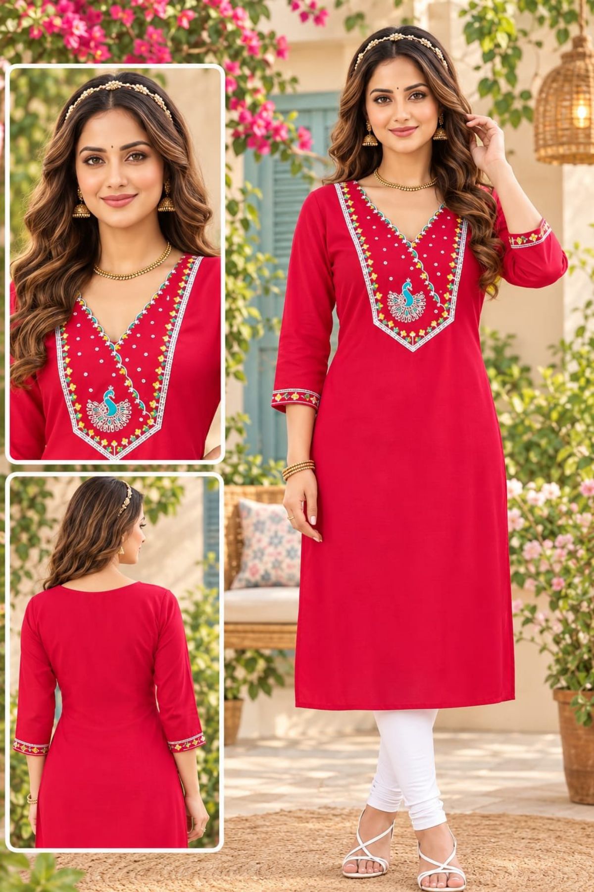 Women's Vetican Embroidery Kurtis