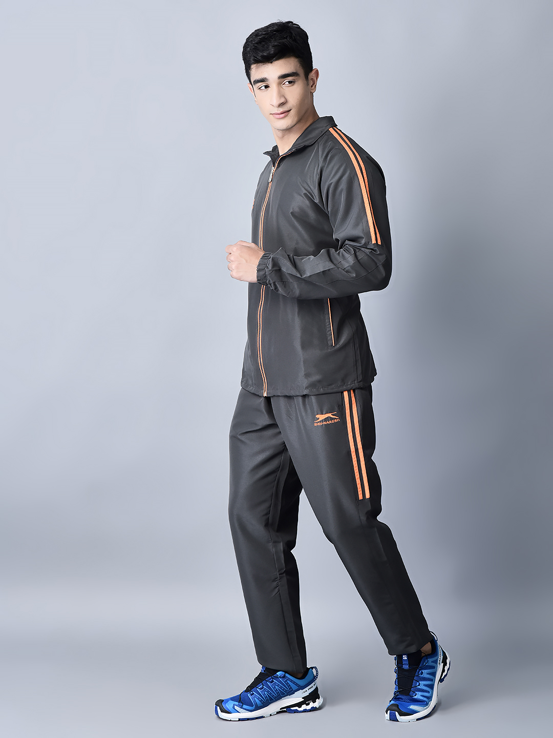 Men's Tracksuit  478A-Dark Grey/Orange-M-TZ