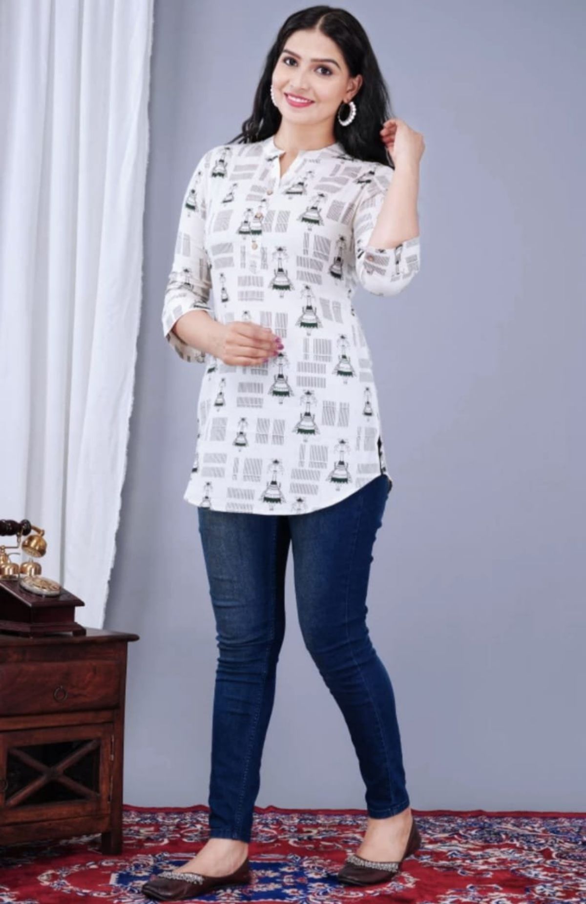Printed Shorts Kurti
