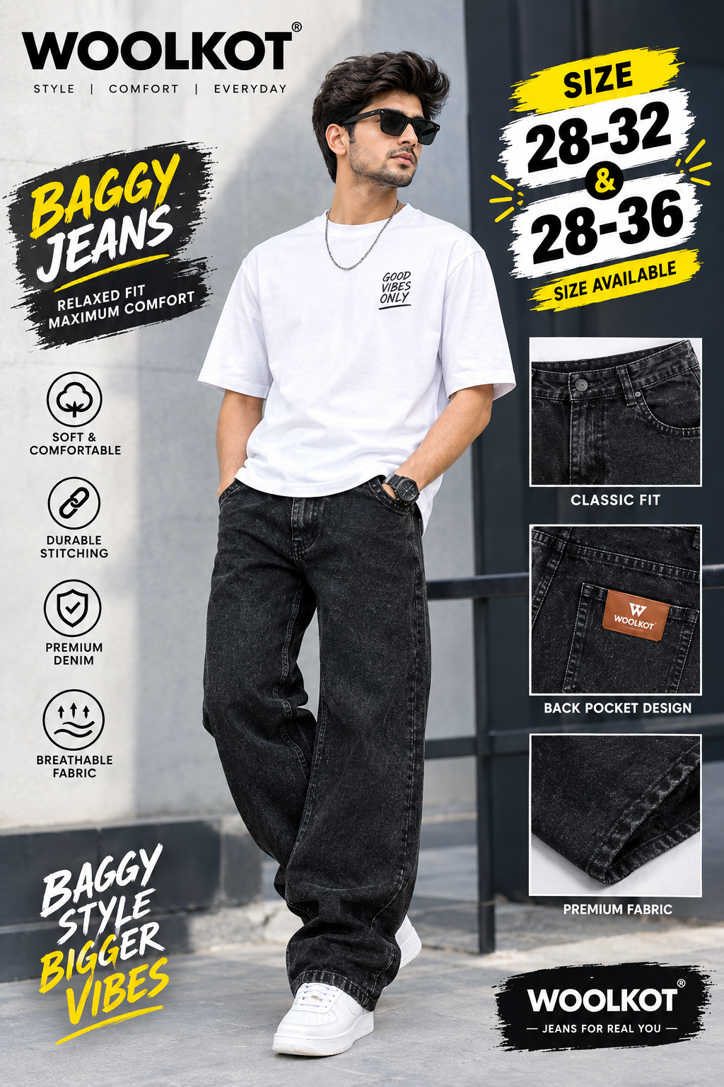 WOOLKOT SUPER BAGGY 28-32 COLOR MULTI
