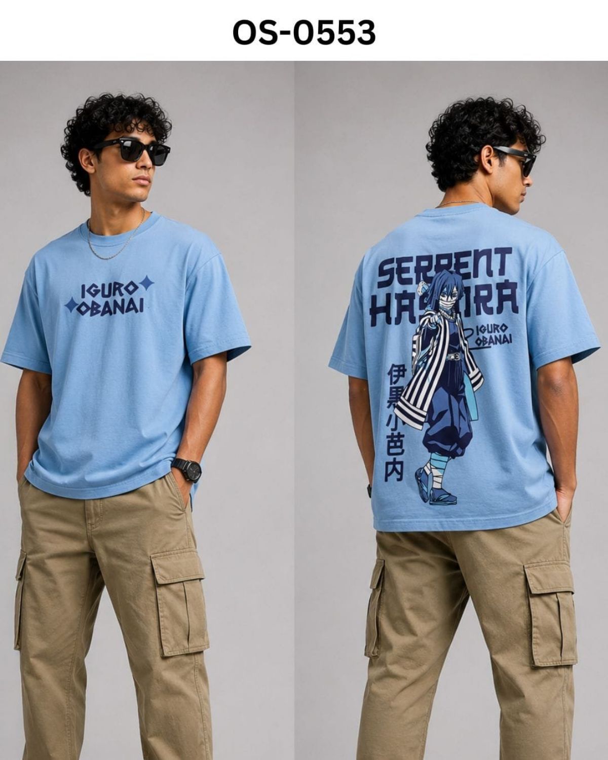 TOMHIDDLE MENS OVERSIZED PRINTED DOWN SHOULDER T-SHIRT- A4-OS-0553