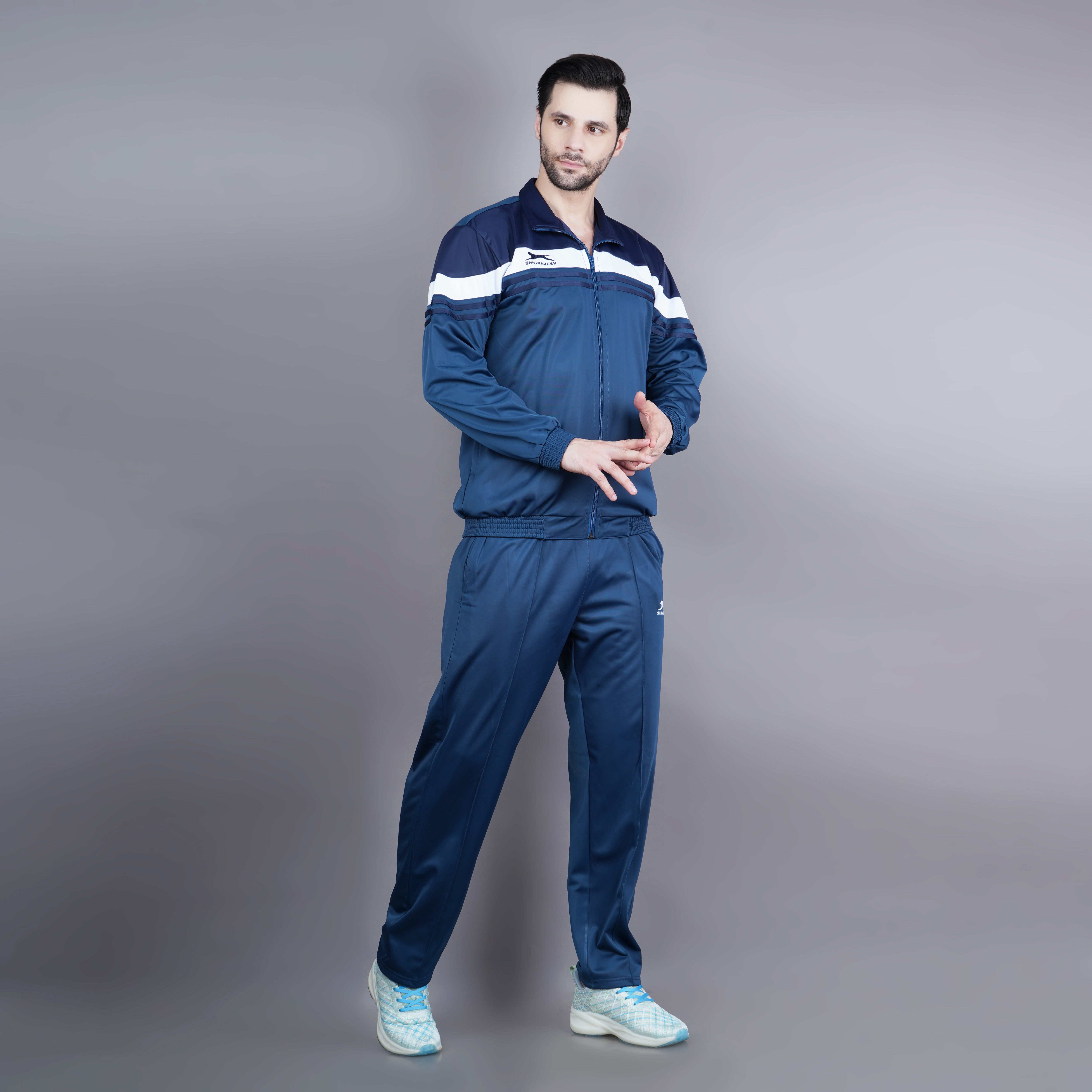 Men's Tracksuit  458A-TP-Air Force/Navy/White-XXL