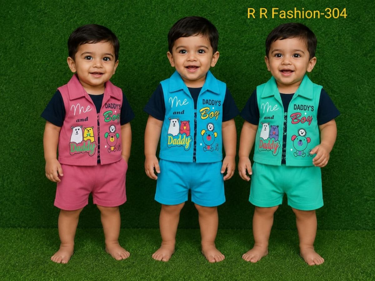 R R FASHION- Kids T-shirt & nikker Clothing Set-304