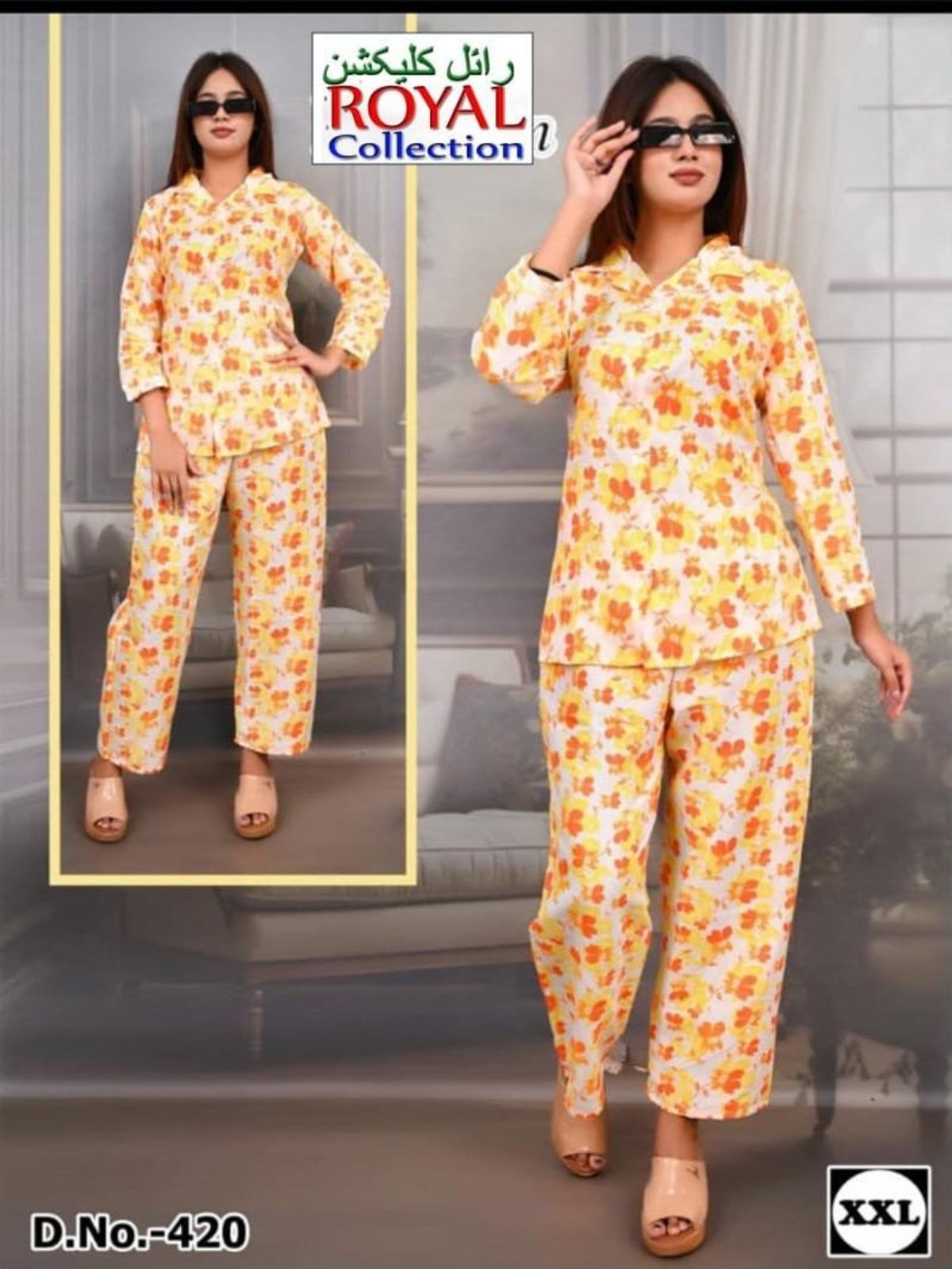 Cotton Co-Ord Set For Girls -420