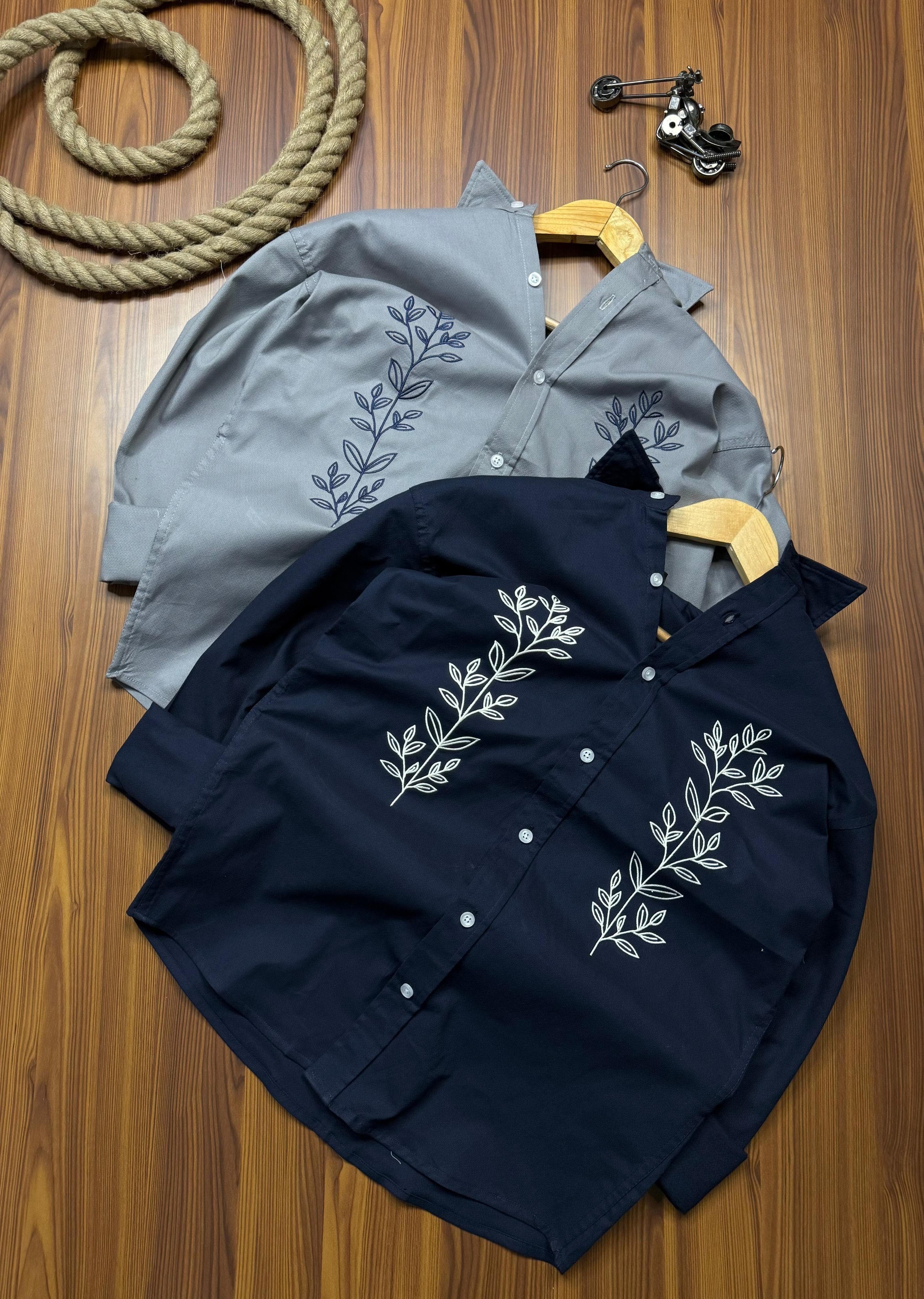 Men's Premium Quality Flower Embroidery work Shirts